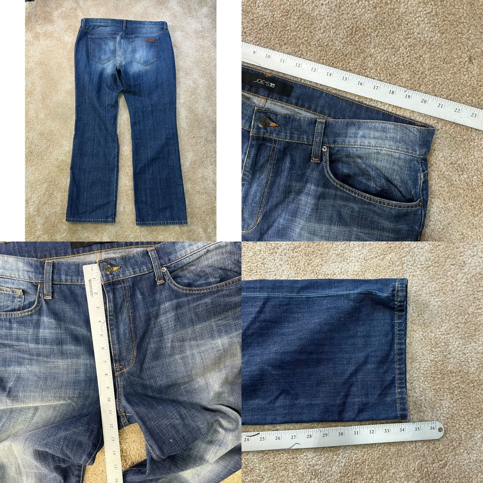Vintage Joe's Jeans The Rebel Straight Leg Jeans Men 40x34 Blue Denim Jeans Regular Distressed 5-Pocket Denim Wash Dark Comfort Stretch N/A Size US 40 / EU 56 - 8 Thumbnail