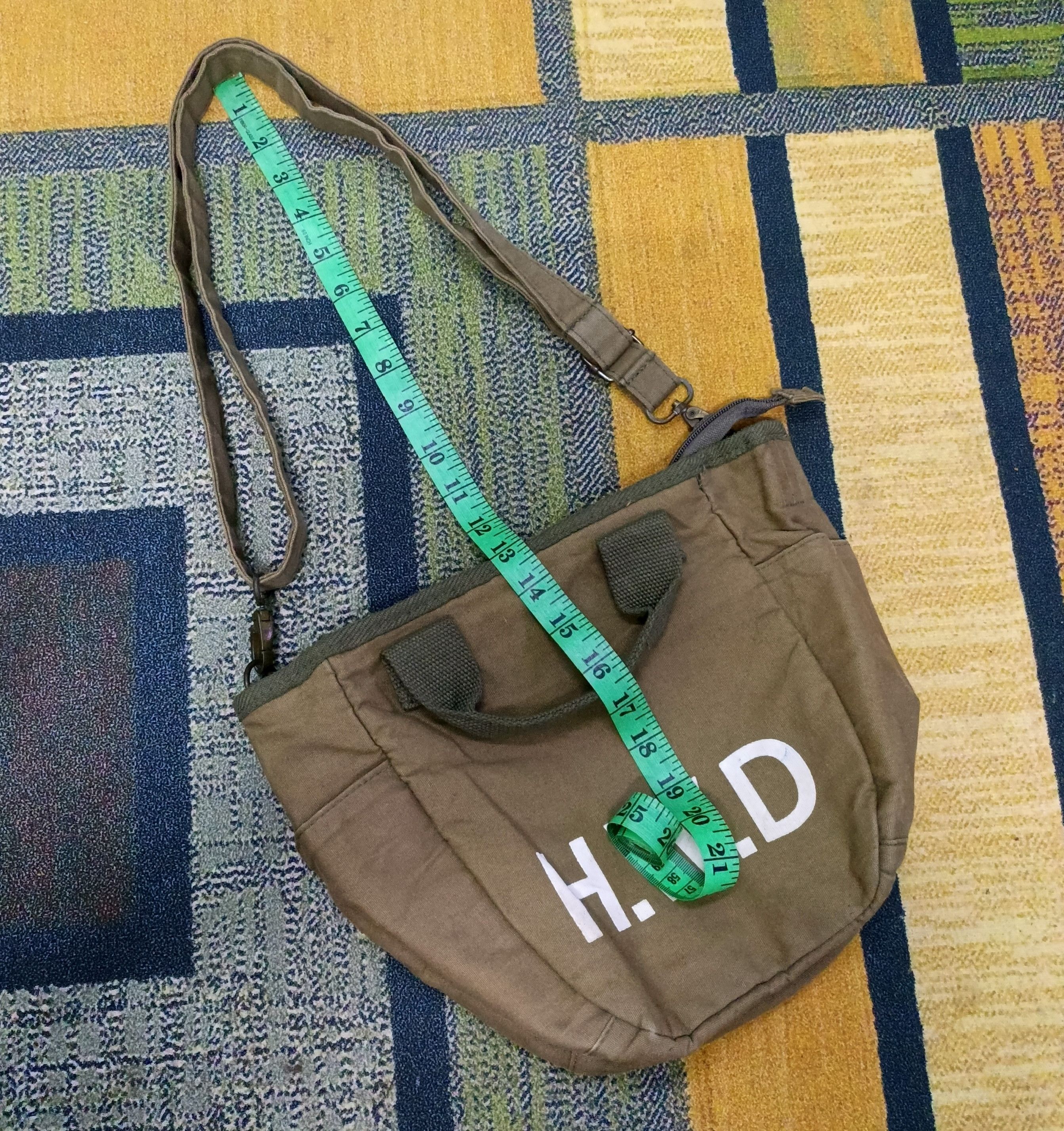 Japanese Brand × Vintage Vintage Canvas Army Green Mini Caba Sling Tote Bags Size ONE SIZE - 8 Thumbnail
