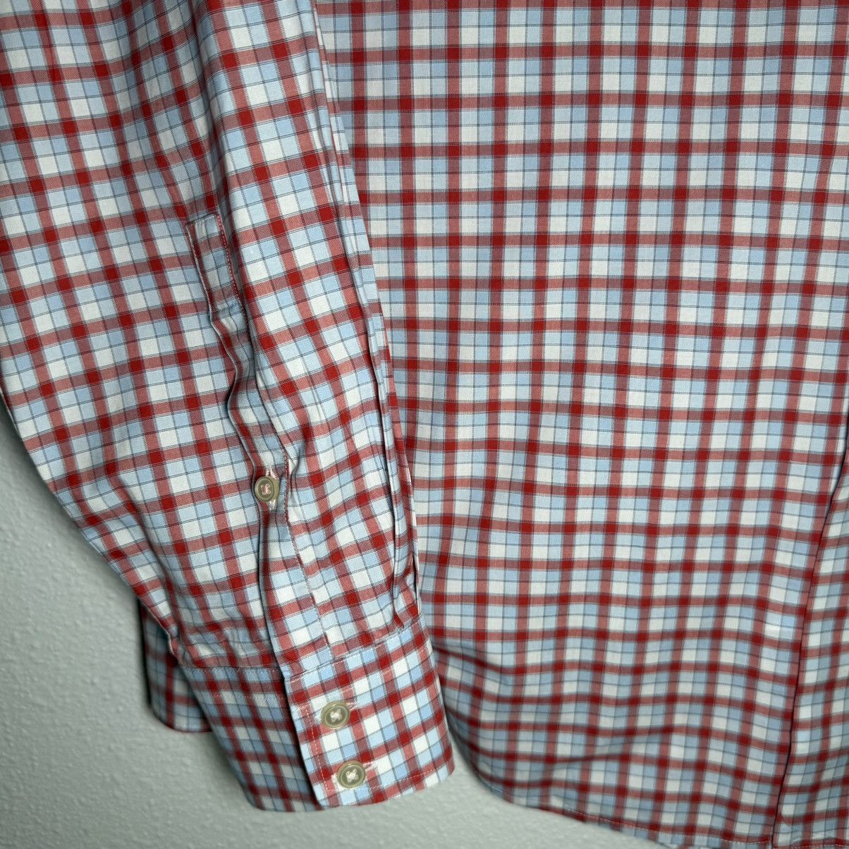 Thomas Pink Thomas Pink Slim Fit Check Button Down Shirt 17 43cm Red Size US XL / EU 56 / 4 - 4 Thumbnail