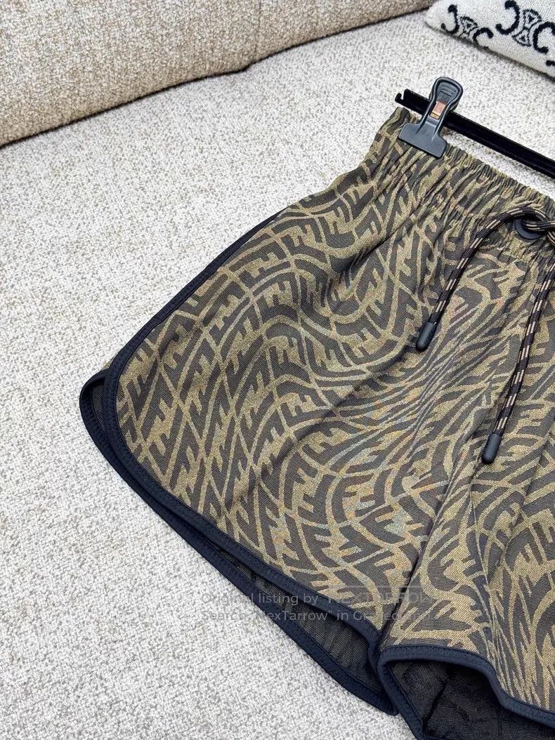Fendi Fendi Manimold Old Flower logo double F brown loose casual Size 26" / US 2 / IT 38 - 3 Thumbnail