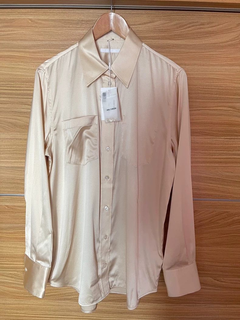 Helmut Lang Helmut Lang Silk Shirt in Champagne Color-dmc Size US M / EU 48-50 / 2 - 1 Thumbnail
