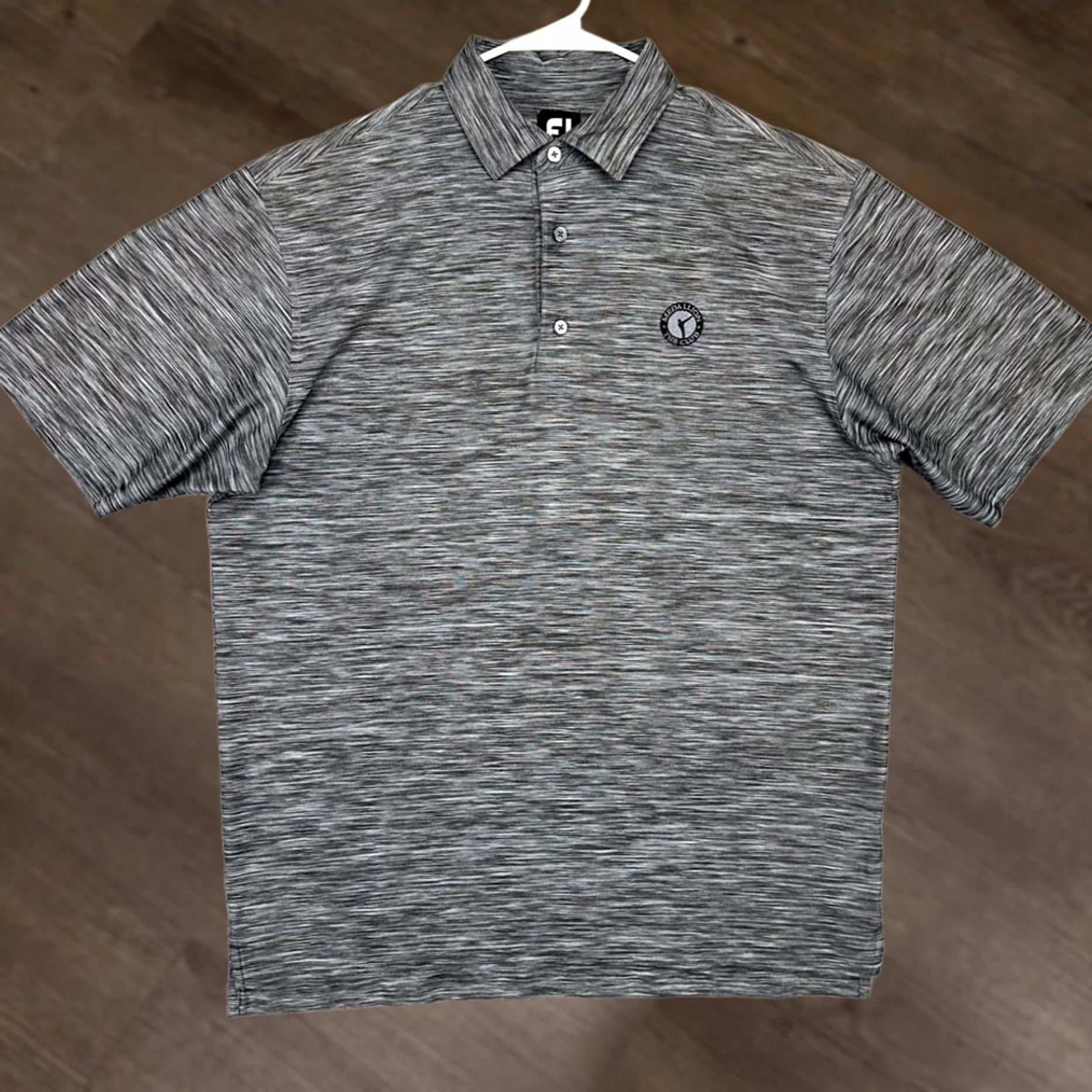 Footjoy VINTAGE FootJoy FJ Polo Shirt Mens Large Grey Black Heather Athletic Stretch Rugby Size US L / EU 52-54 / 3 - 1 Thumbnail