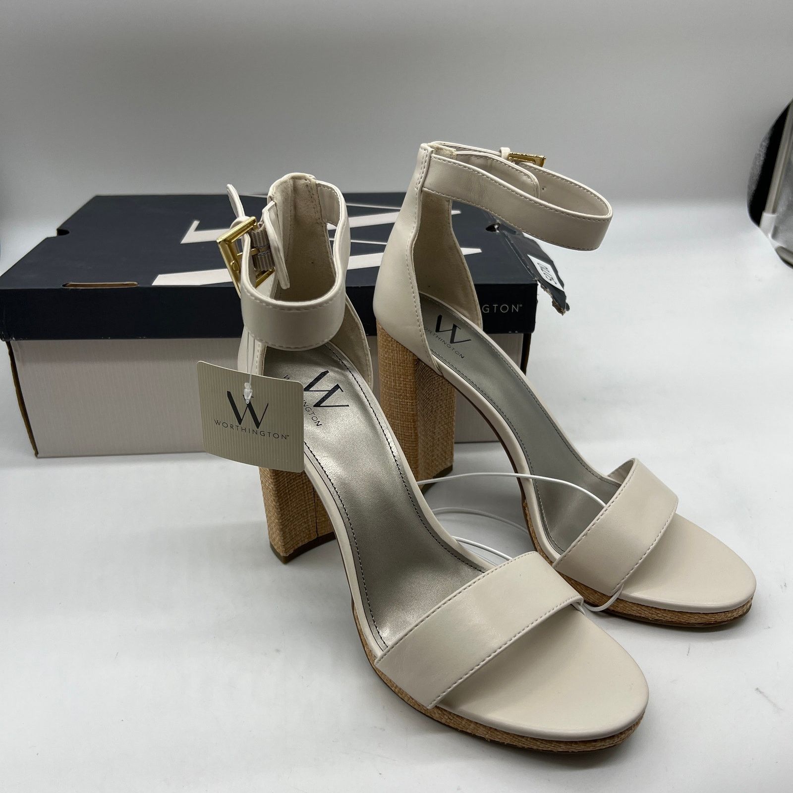 Other Worthington Womens Lynch Heeled Sandals Ivory Size US 9.5 / IT 39.5 - 1 Thumbnail