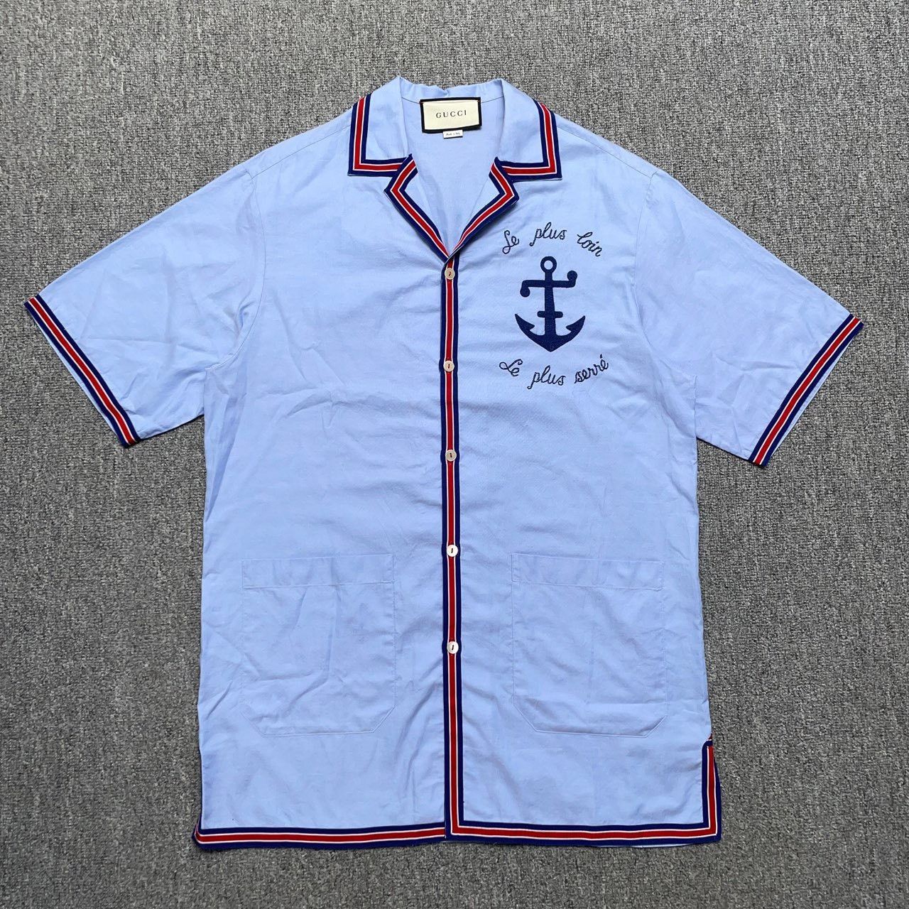Gucci Gucci Gucci anchor embroidered short-sleeved shirt 2501-Ne Size US S / EU 44-46 / 1 - 1 Thumbnail