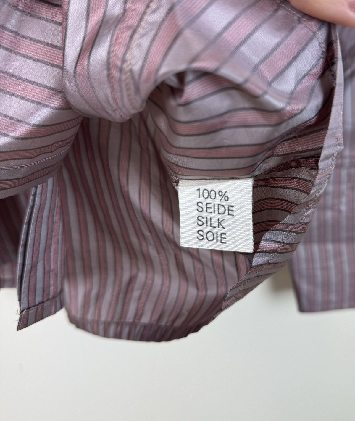 Jil Sander Jil Sander Vintage Silk Striped Shirt Blouse Dracula Collar Size S / US 4 / IT 40 - 11 Thumbnail