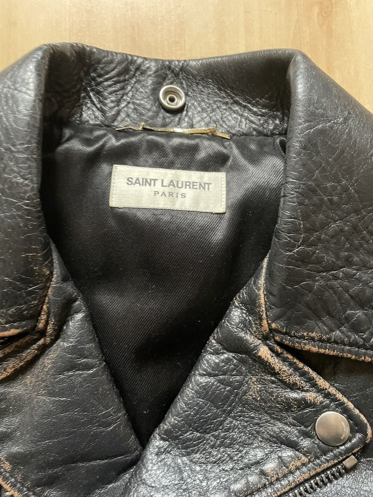 Hedi Slimane × Saint Laurent Paris SAINT LAURENT MULTI-PATCH MOTORCYCLE JACKET Size US XXS / EU 40 - 4 Thumbnail