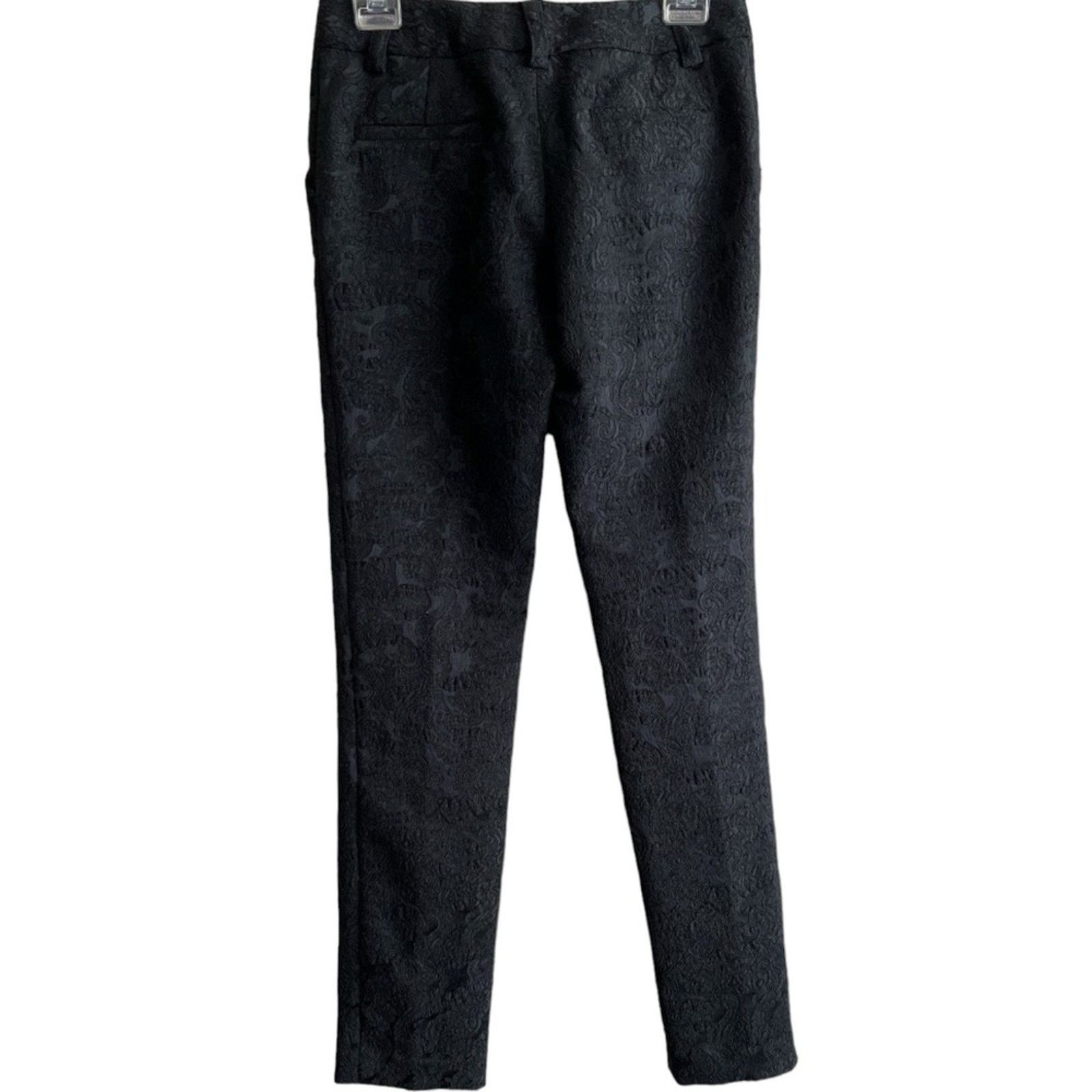 Alice + Olivia ALICE + OLIVIA Black Mid-Rise Straight Leg Pants, XS/US2/W29 Size 26" / US 2 / IT 38 - 2 Thumbnail