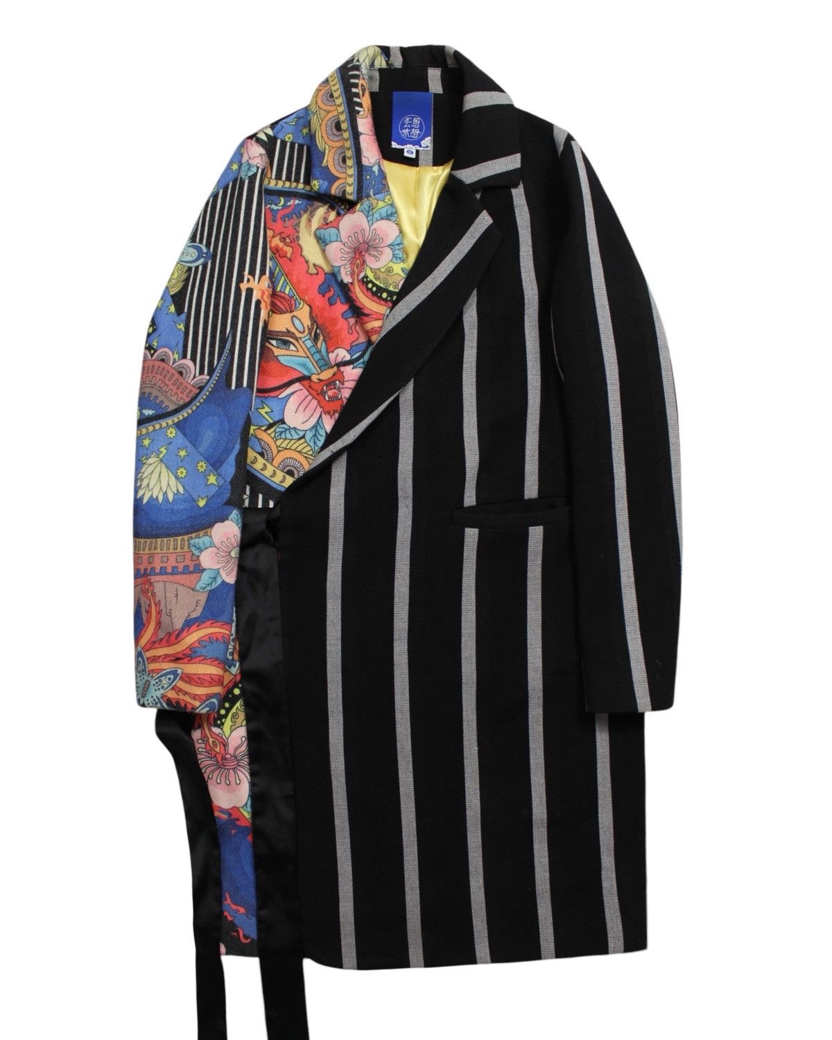 Japanese Brand DRAGON & FLOWER STRIPED LONG COAT Size S / US 4 / IT 40 - 1 Thumbnail