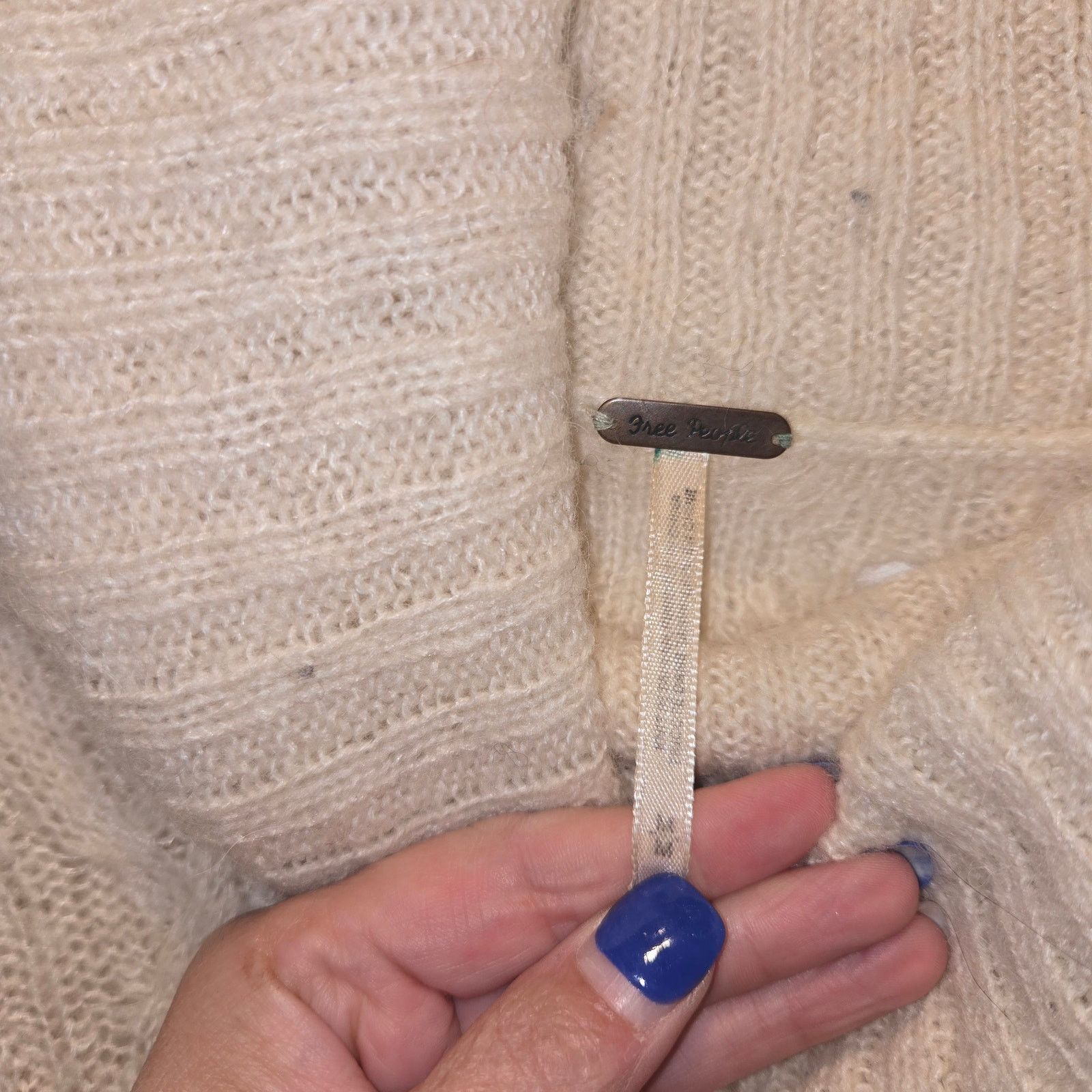 Free People Free People Complex Cable Cowl Neck Sweater Ivory Cream sz M Size M / US 6-8 / IT 42-44 - 4 Thumbnail