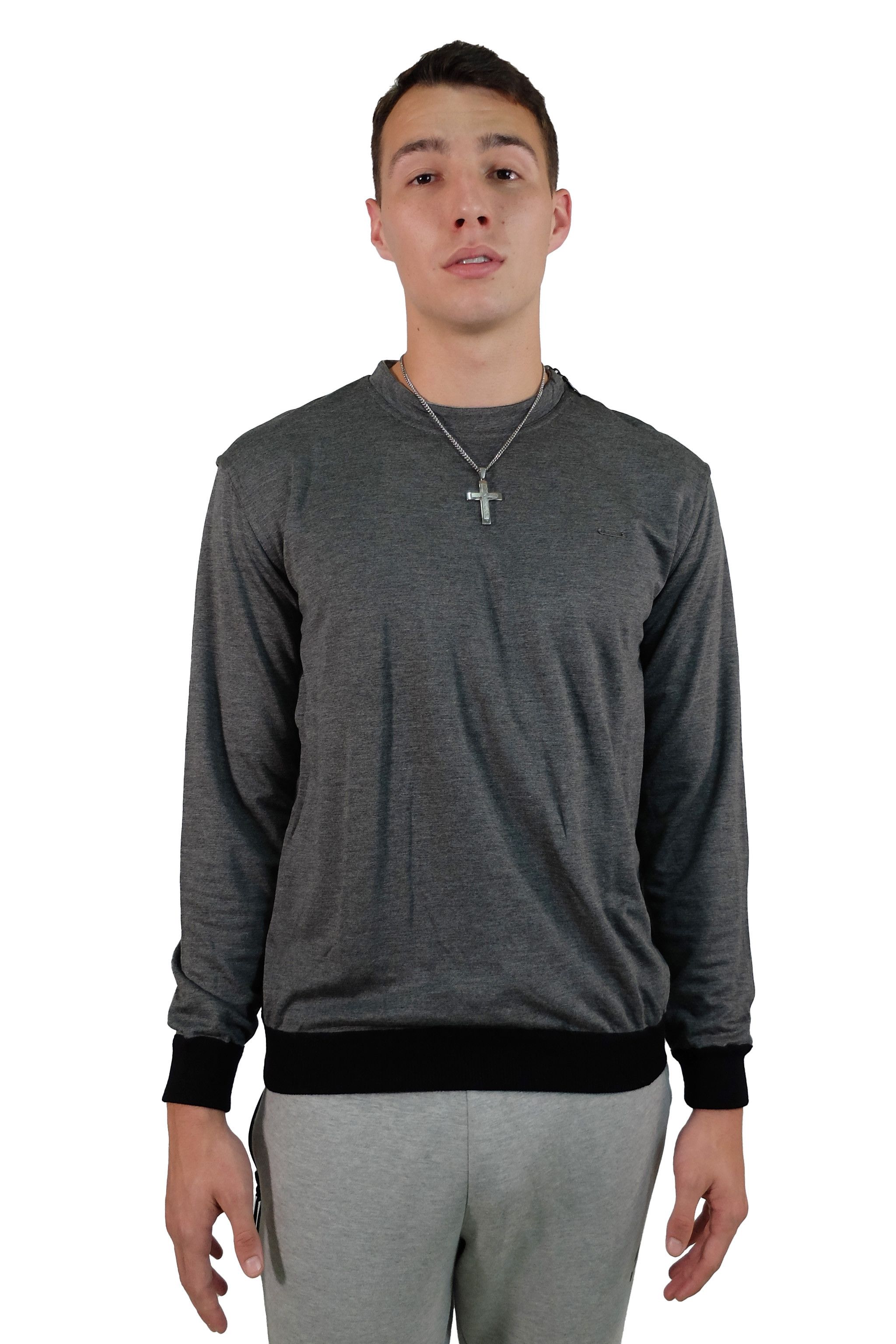 image of Gianfranco Ferre Ferre Zip Sweatshirt in Grey, Men's (Size Large)