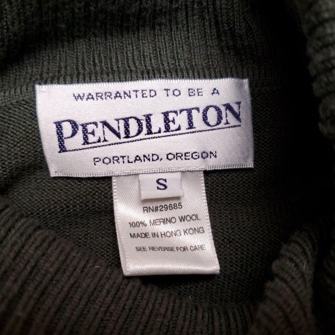 Pendleton VINTAGE Pendleton Sweater Womens S Green 100% Merino Wool Turtleneck Retro Classic Pullover Long Sleeve Knit Solid Womens Size S / US 4 / IT 40 - 4 Thumbnail