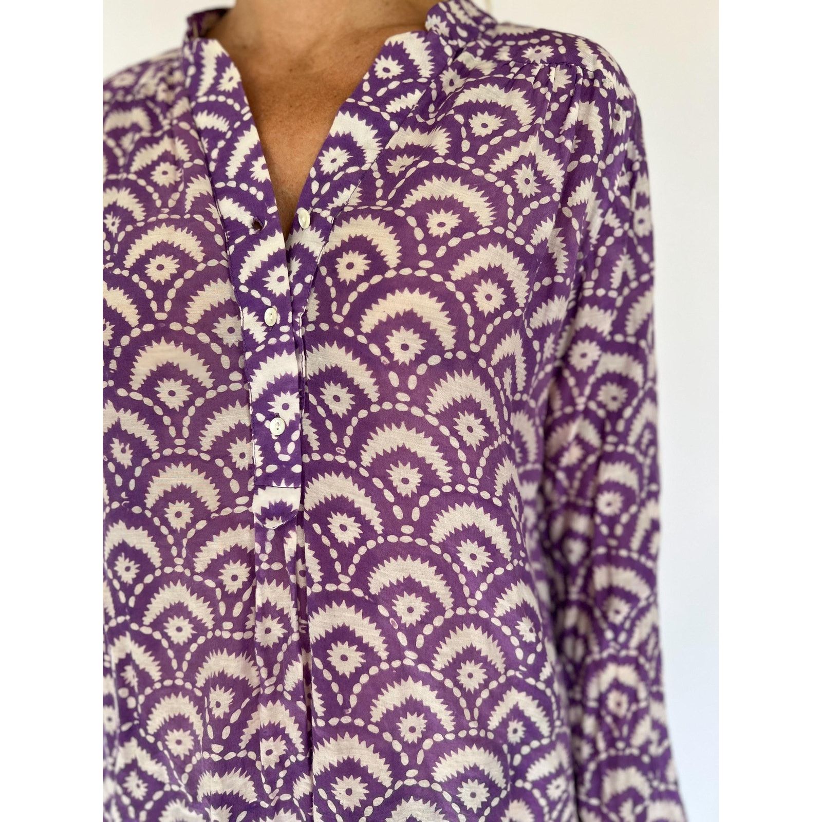 Other Indian Cotton Sheer Tunic Dres Geometric Print Kurti S/M Size M / US 6-8 / IT 42-44 - 8 Thumbnail