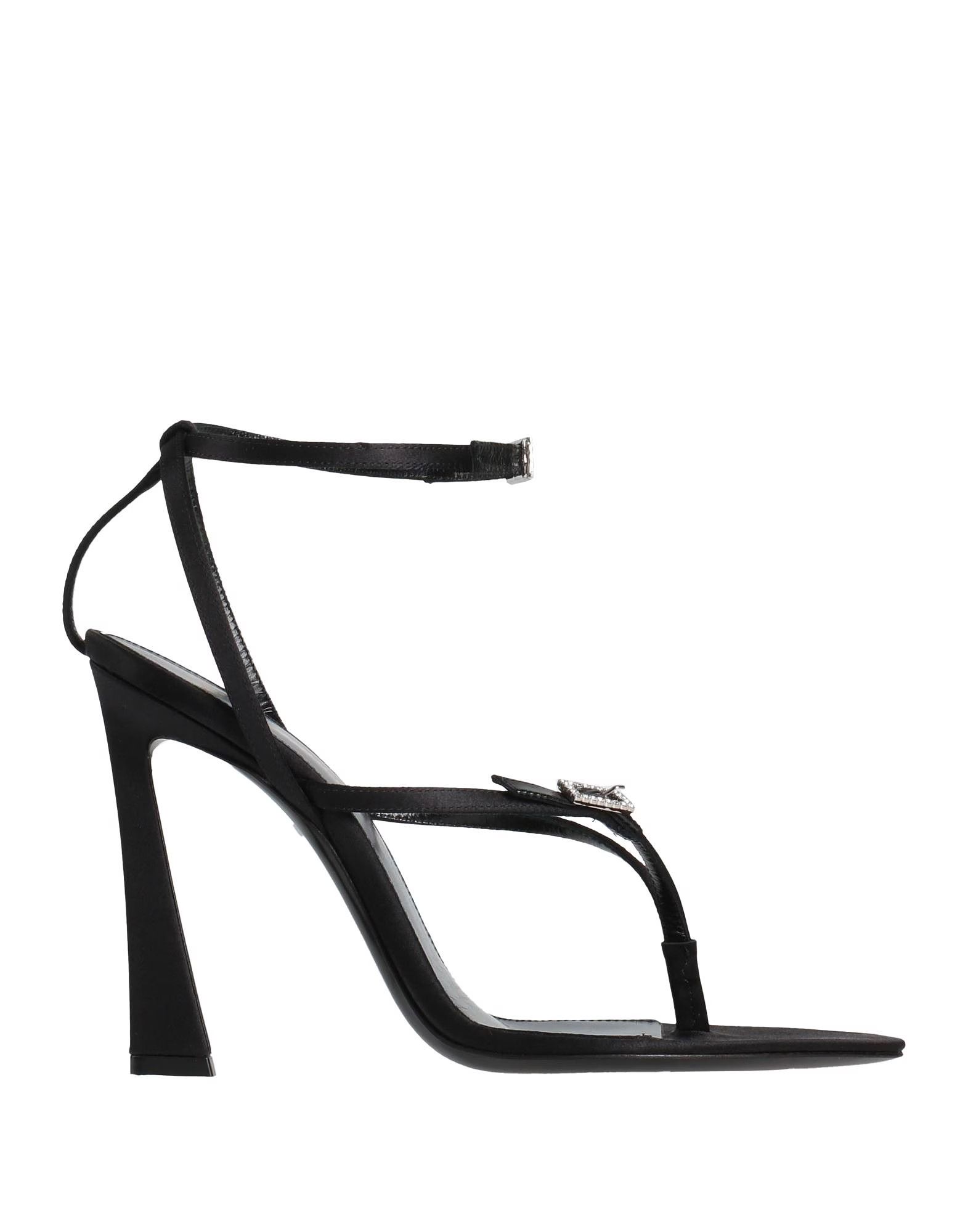 Saint Laurent Paris o1b1hav110824 Nadja Crepe Satin Sandals in Black Size US 10 / IT 40 - 1 Thumbnail