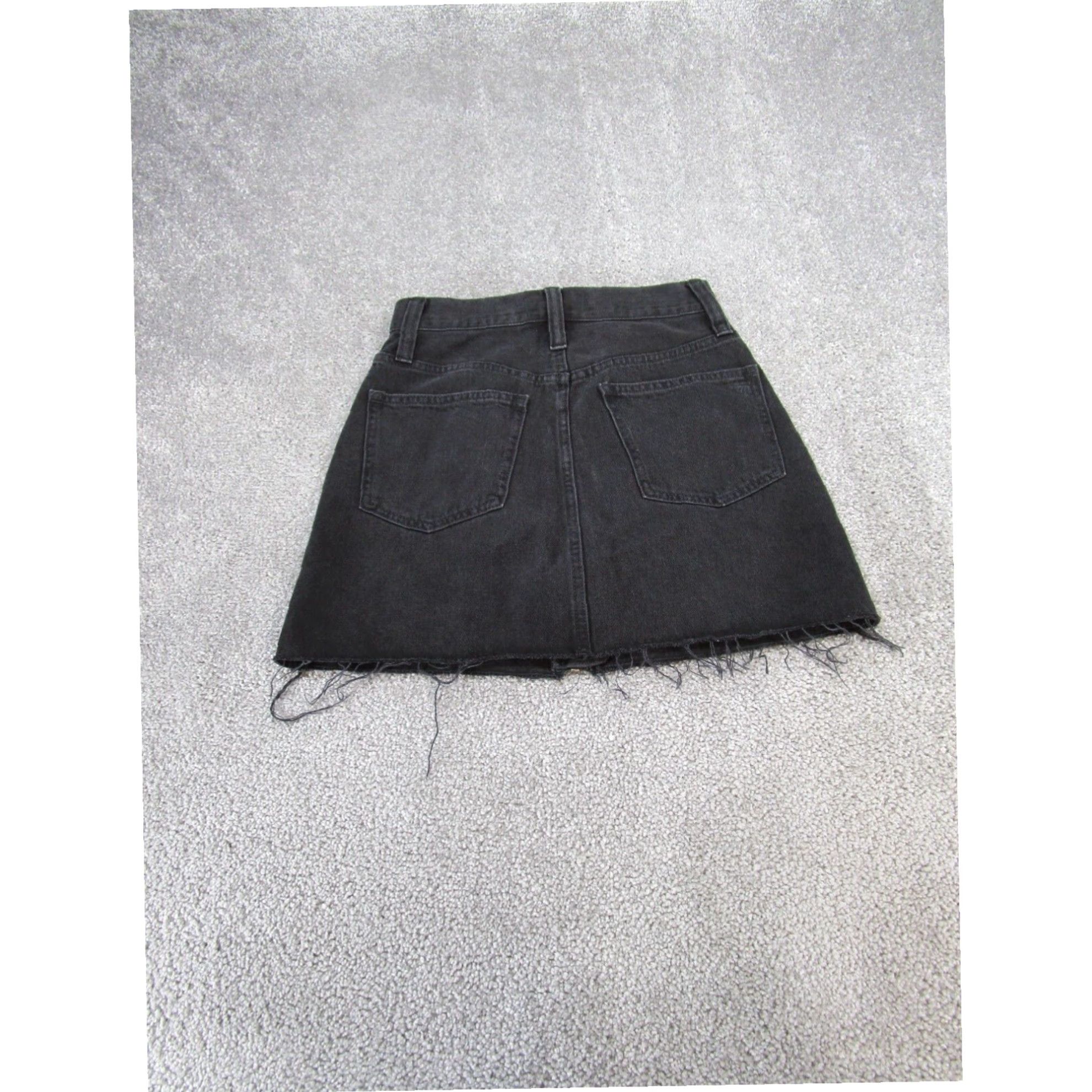 Madewell Madewell Women's Skirt 23 Rigid Denim A Line Faded Black Zip Front Size 40" / US 18 - 7 Thumbnail