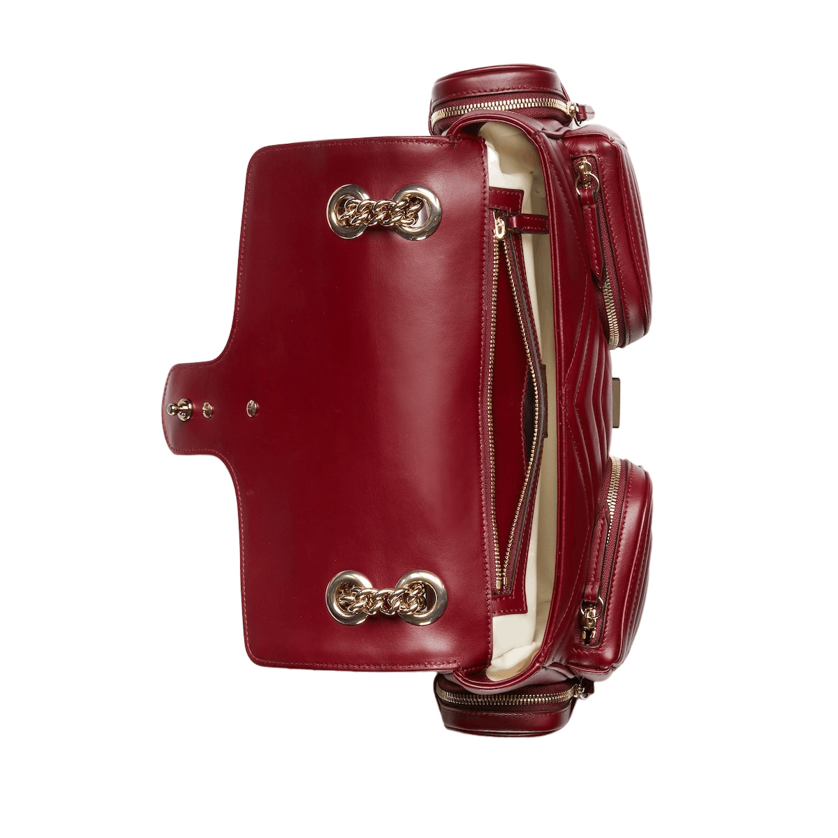 Gucci GUCCI GG Marmont Medium Red Leather Shoulder Bag Size ONE SIZE - 5 Thumbnail