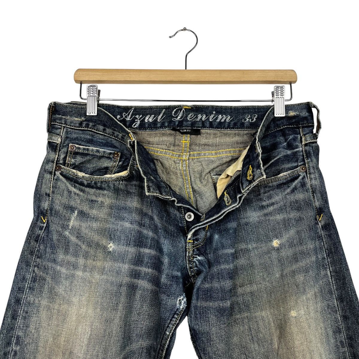 Japanese Brand Vintage Azul By Moussy Distressed Denim Size 32" / US 10 / IT 46 - 15 Thumbnail