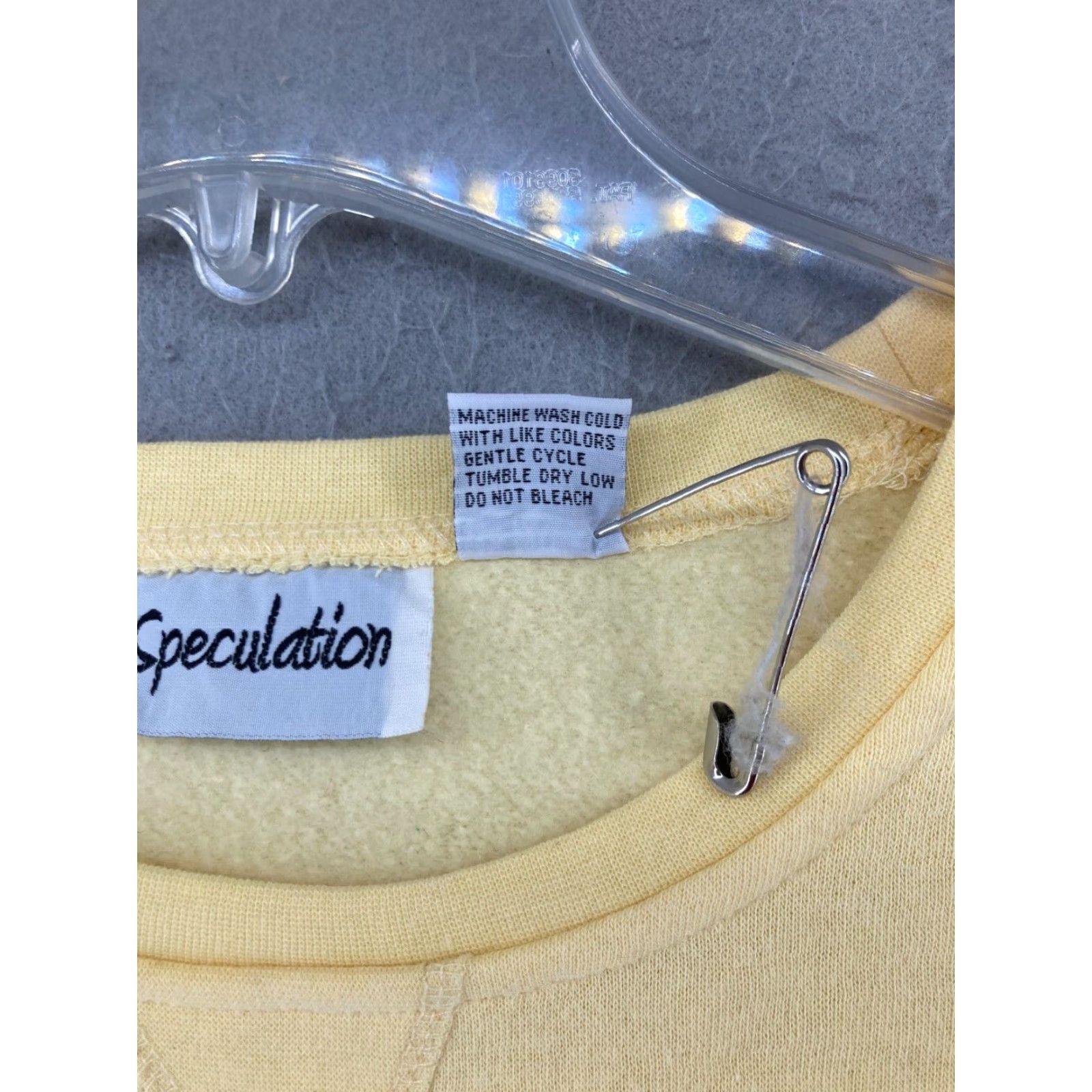 Vintage VINTAGE Speculation Womens Sweatshirt S Yellow Solid 90s Retro Pullover Size S / US 4 / IT 40 - 6 Thumbnail
