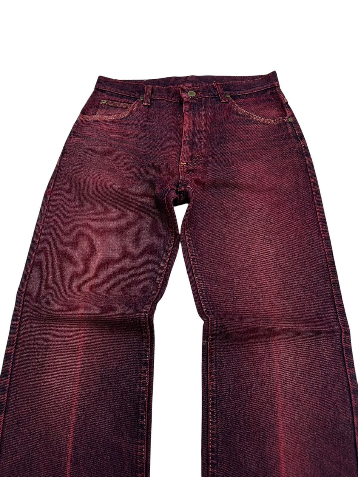 Lee Vintage 80s USA Lee Rider Zip Talon 42 Washed Red Bleach Size US 29 - 5 Thumbnail