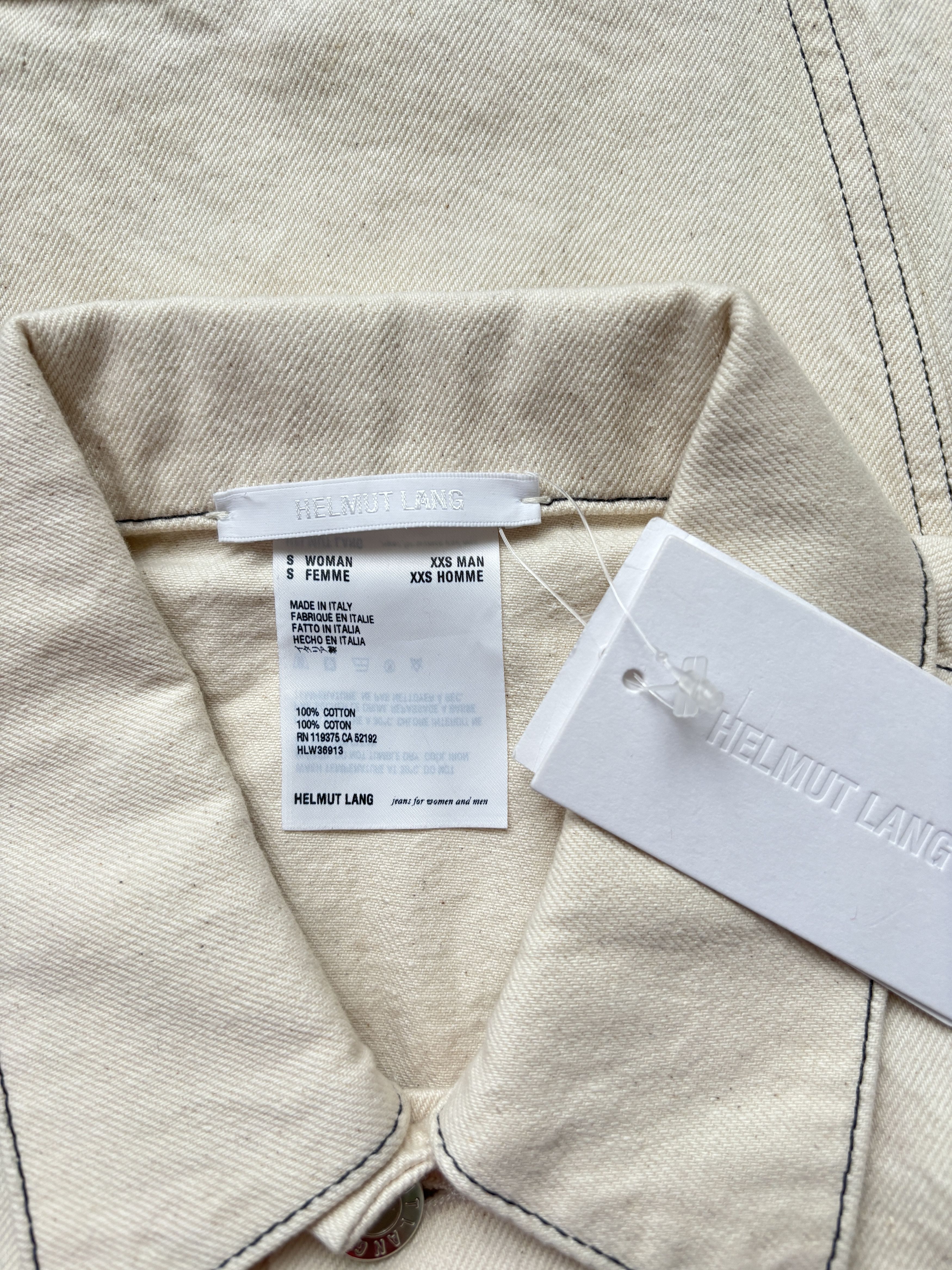 Helmut Lang ⚡️QUICK SALE⚡️Helmut Lang White Cream Denim Jacket Size S / US 4 / IT 40 - 3 Thumbnail