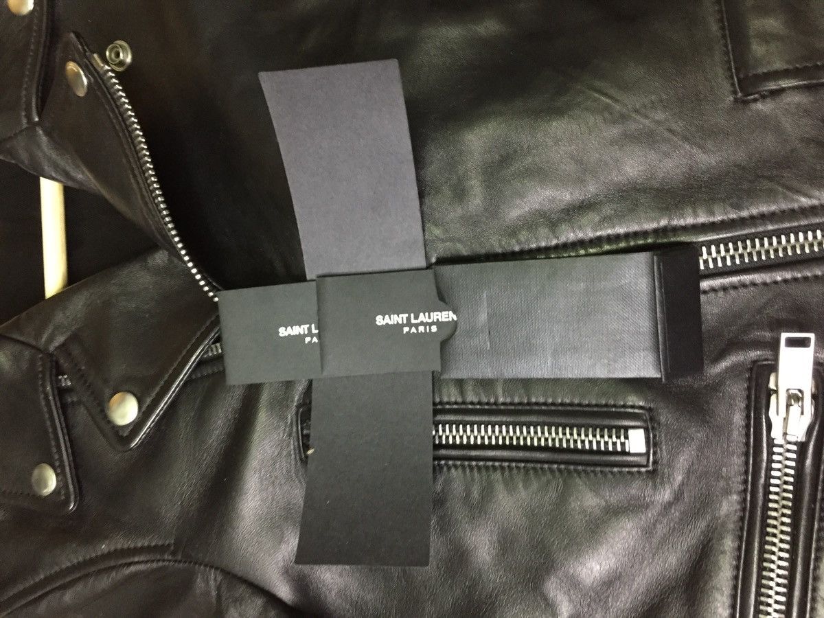 Saint Laurent Paris FW17 Saint Laurent Leather Biker Jacket With YSL Patches Size S / US 4 / IT 40 - 18 Thumbnail