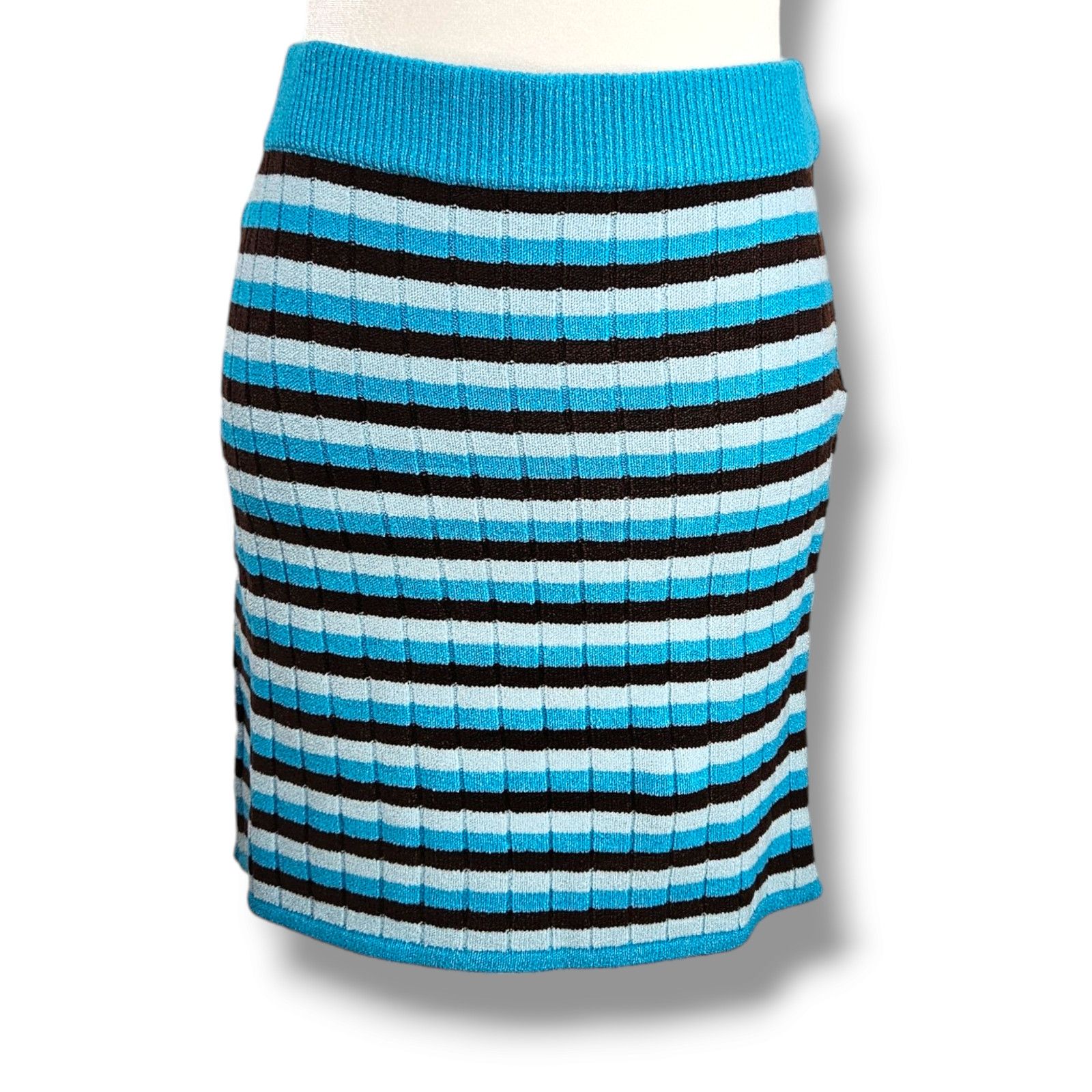 FAITHFULL NWT Faithfull the Brand Ribbed Knit Skirt Sz. 2 [XS] Blue Size XS / US 0-2 / IT 36-38 - 3 Thumbnail