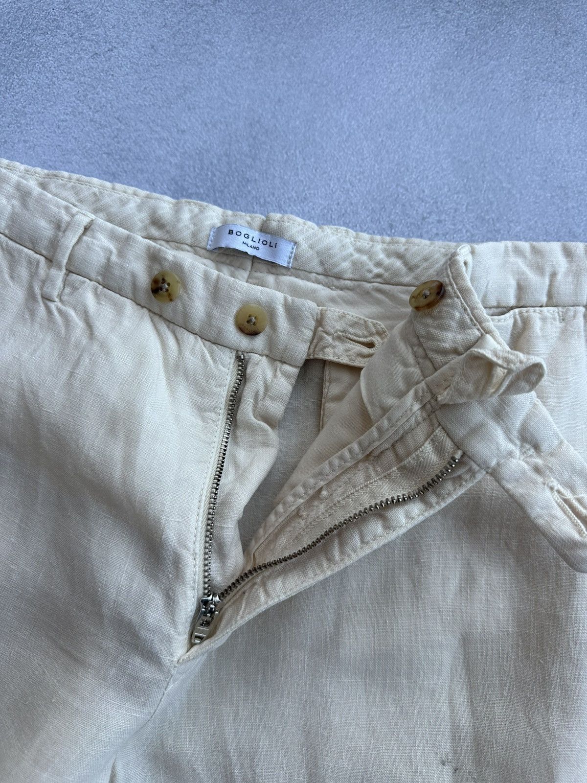 Boglioli Vintage Boglioli Beige Straight Linen Pants Size US 32 / EU 48 - 4 Thumbnail