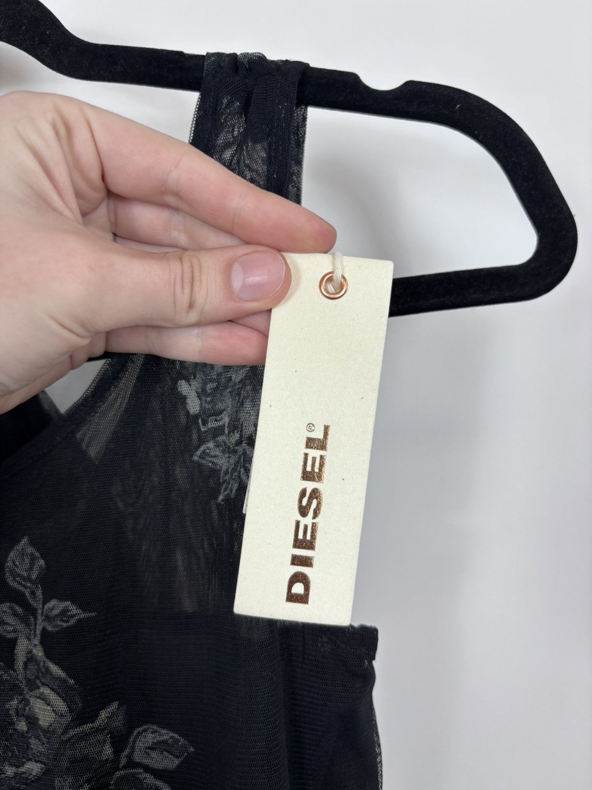 Diesel Diesel D-Warda NWT Women’s Floral Mesh Mini Camisole Dress Size XS / US 0-2 / IT 36-38 - 9 Thumbnail