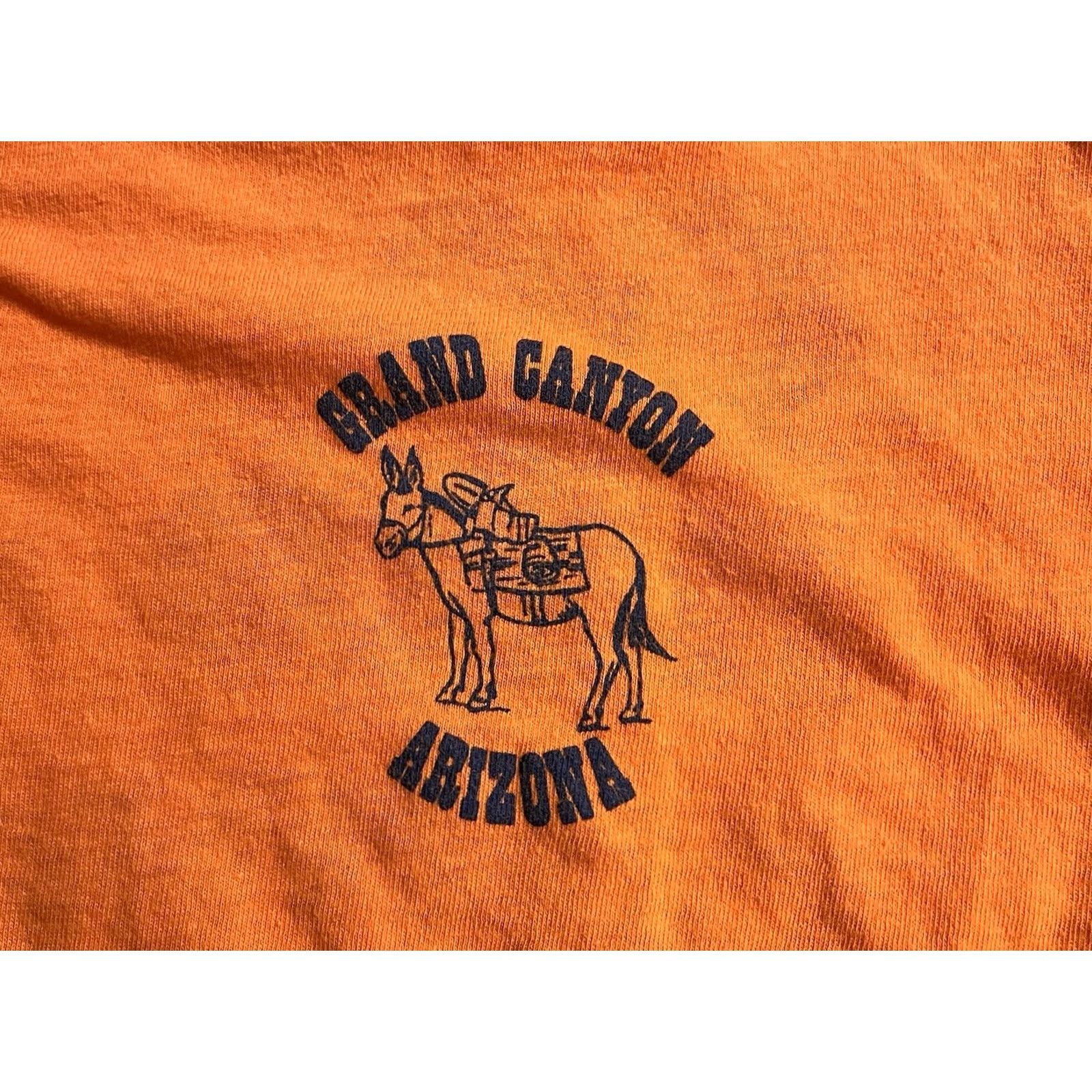 Hanes VINTAGE Go Hike The Grand Canyon Arizona Shirt Men’s M Orange Hanes T-Shirt Short Sleeve Crew Neck 80s Mens Size US M / EU 48-50 / 2 - 3 Thumbnail
