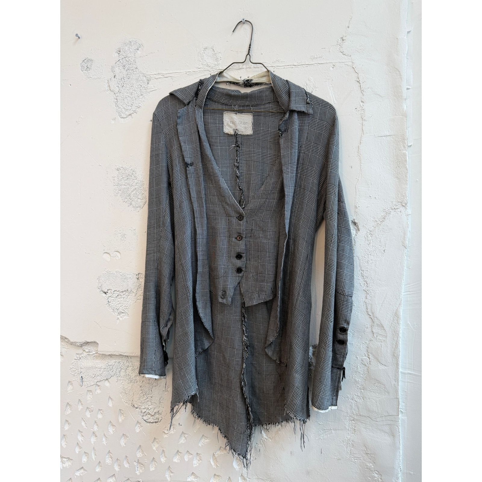Greg Lauren Greg Lauren The Destroyed Cary G-1 Glen Plaid Coat Size US M / EU 48-50 / 2 - 1 Thumbnail
