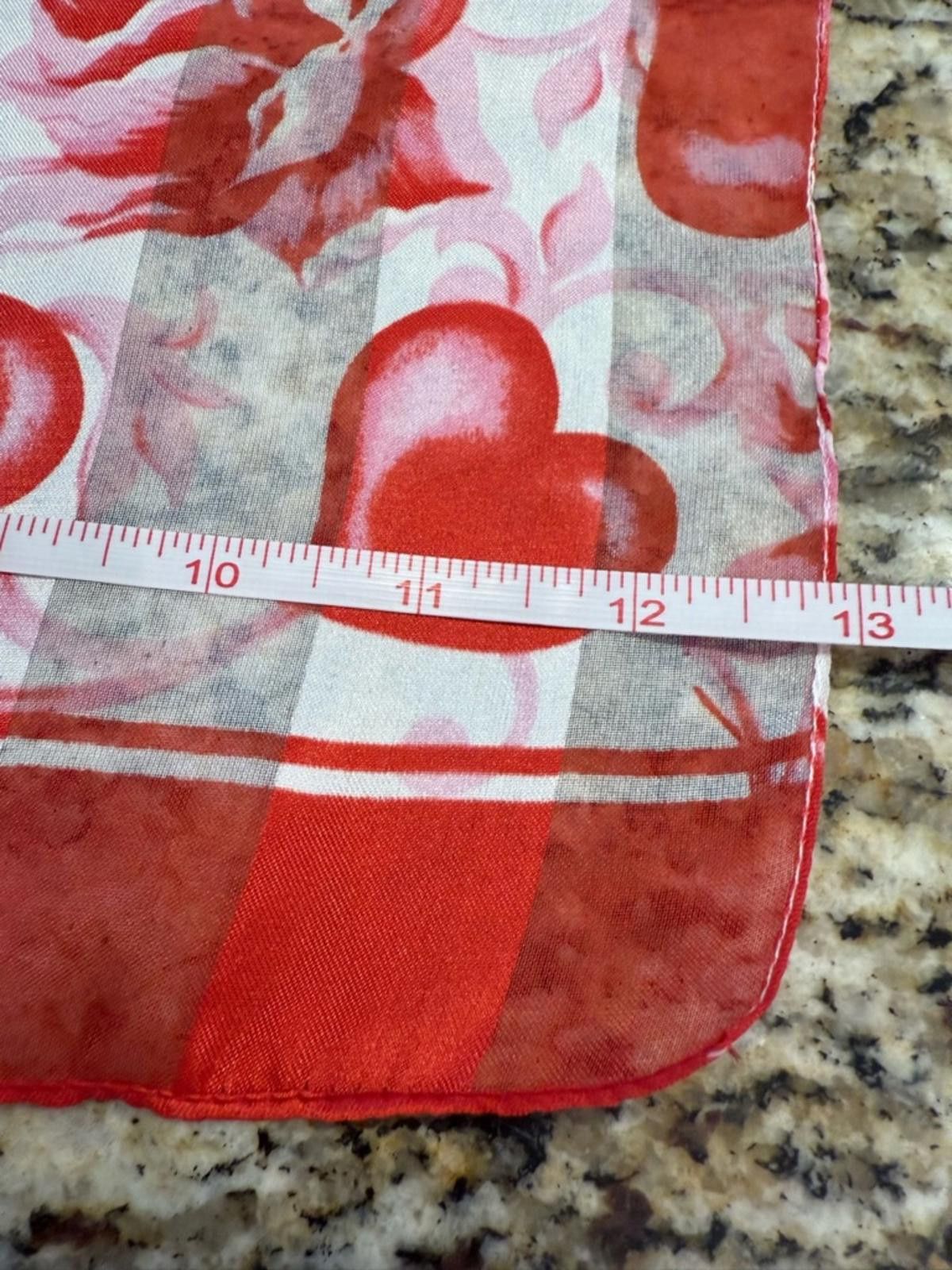 Other Tessitura heart pattern rectangular scarf pink red white OS Size ONE SIZE - 4 Thumbnail