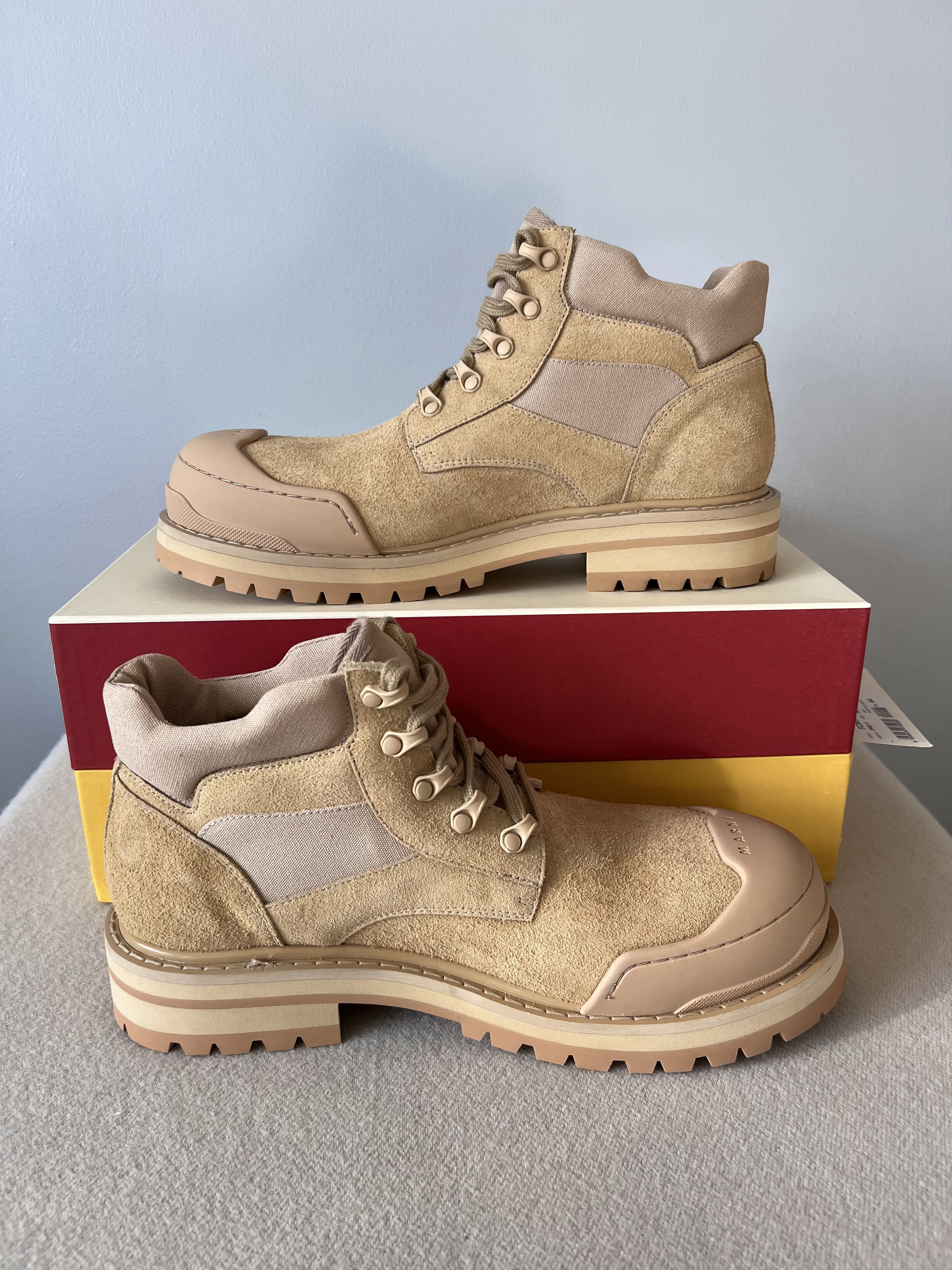 Marni Marni Patchy Combat Boots in Gold Suede Size US 11 / EU 44 - 3 Thumbnail