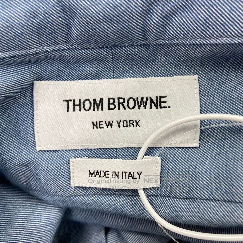 Thom Browne Thom Browne Blue classic four stripes shirt Size US L / EU 52-54 / 3 - 5 Thumbnail