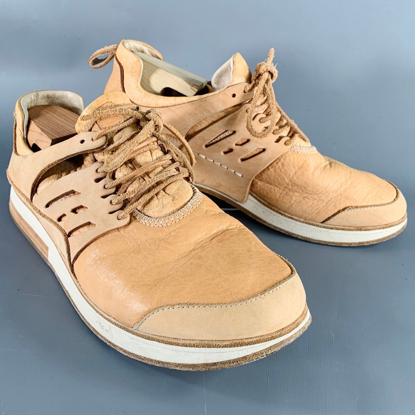 Hender Scheme Size 12 MIP-12 Beige Natural Leather Lace-Up Sneakers Size US 12 / EU 45 - 1 Thumbnail