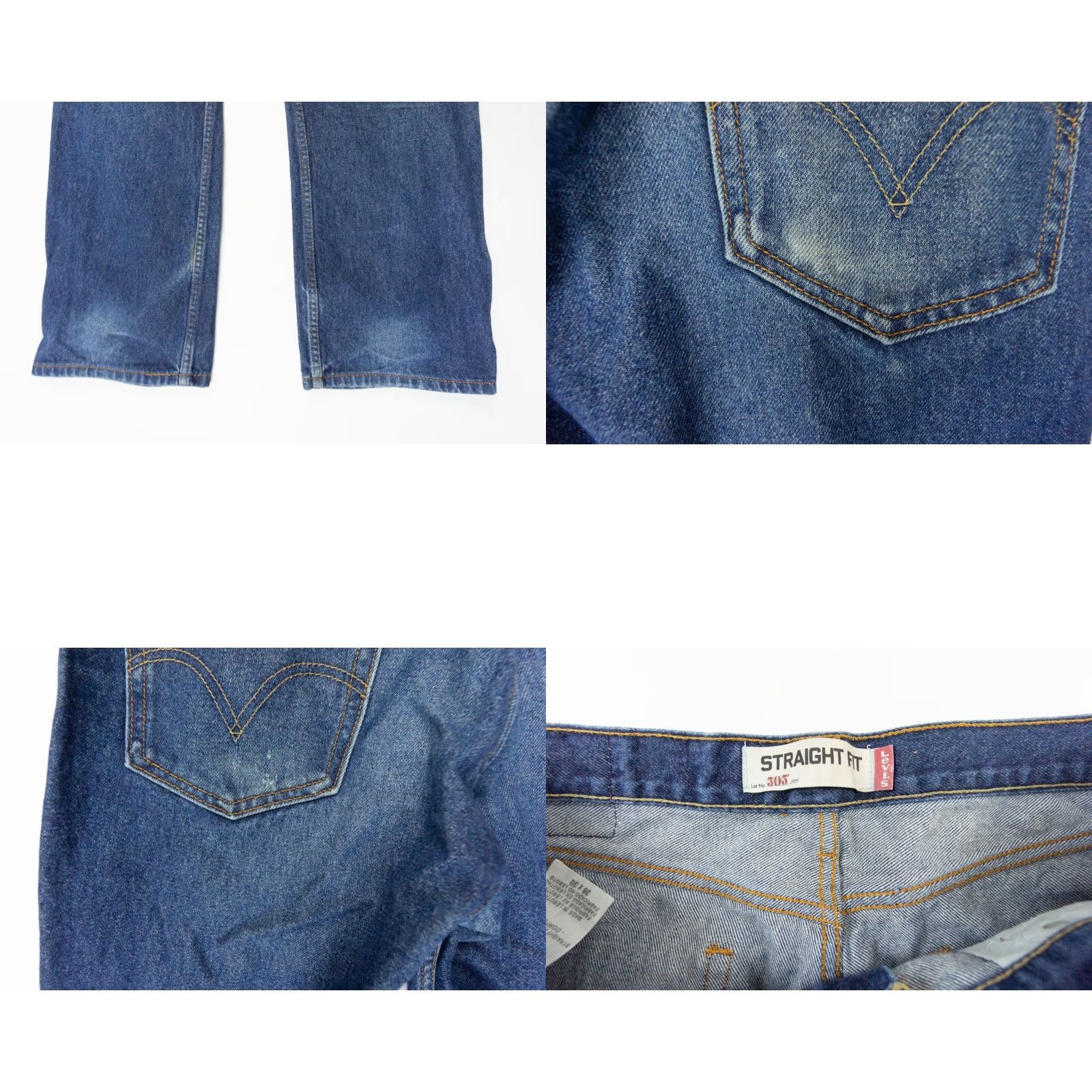 Levi's Levi's 505 Jeans Men's Regular Fit 36x30 Blue Denim Straight Casual Pants Size US 36 / EU 52 - 8 Thumbnail