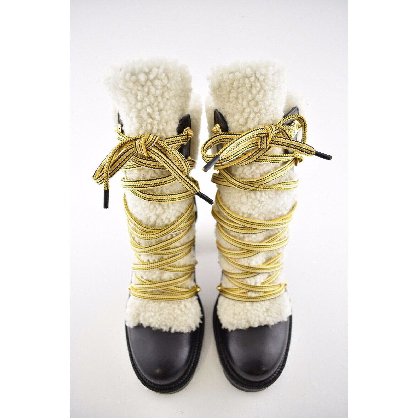 Christian Louboutin Christian Louboutin Yetita 70 Black Calf Leather Shearling Size US 5 / IT 35 - 7 Thumbnail
