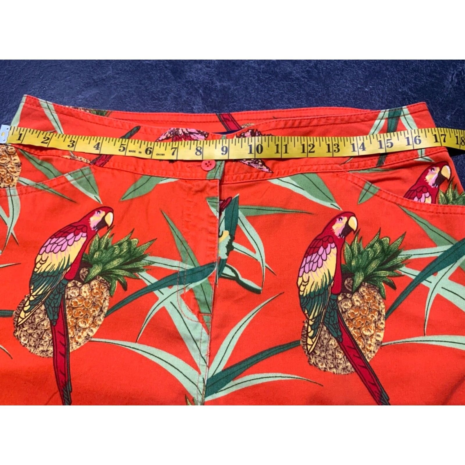 Bill Blass BILL BLASS 90s Women's Coral Orange Cropped Stretch Pants Size 10 Size 32" / US 10 / IT 46 - 7 Thumbnail