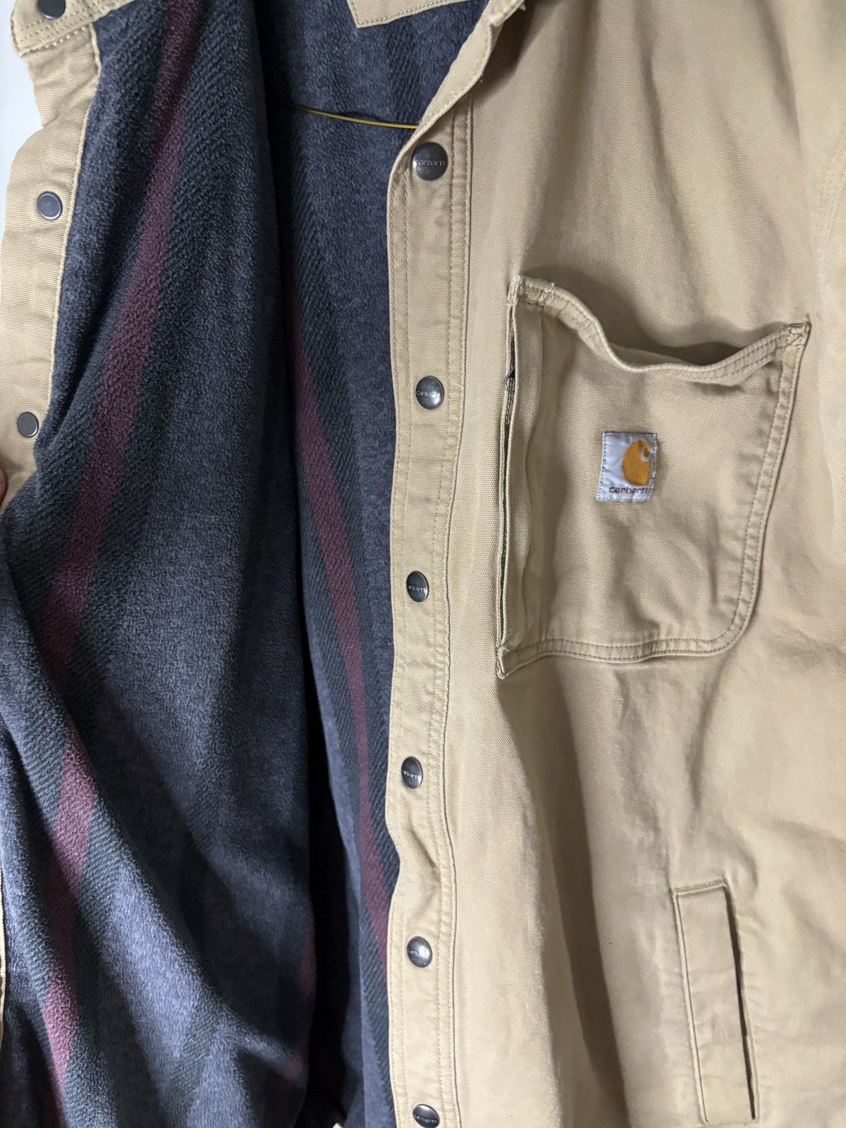 Carhartt Tan Carhartt Mens Work Jacket Flannel Lined Heavy Duty Coat Size US L / EU 52-54 / 3 - 3 Thumbnail