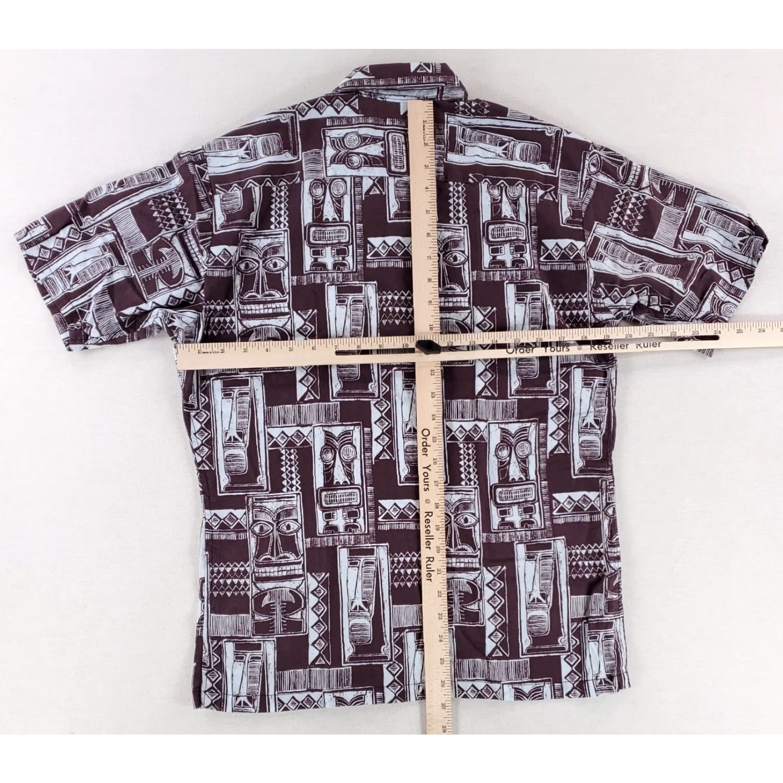 Reyn Spooner Reyn Spooner Hawaiian Shirt Brown Totem Tiki Print Mens S Size US S / EU 44-46 / 1 - 4 Thumbnail