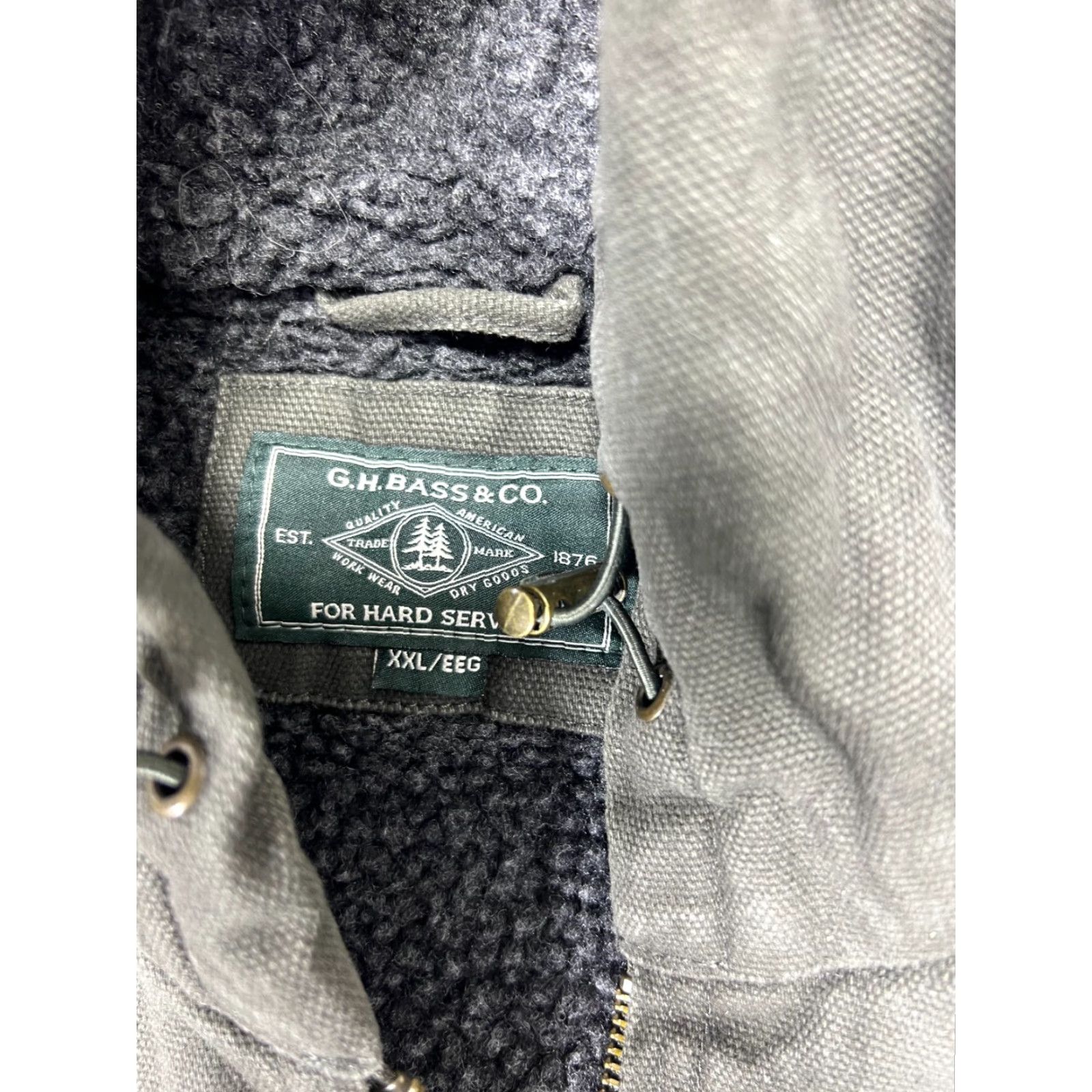 Vintage G.H. Bass & Co. Men's Sherpa Lined Canvas Bomber Jacket Olive Green XXL 2XL NEW! Size US XXL / EU 58 / 5 - 7 Thumbnail