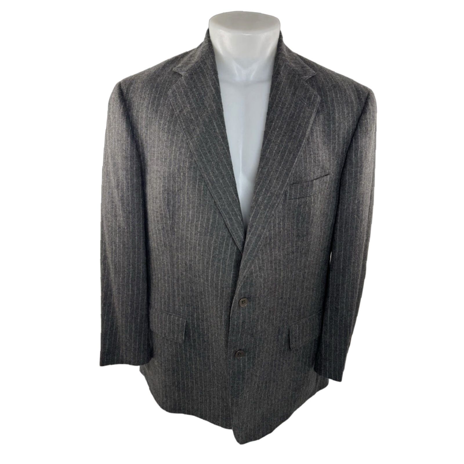 Polo Ralph Lauren Polo Ralph Lauren USA Wool Pinstripe Mens 44 Suit EXCELLENT Grey USA Theme Wool Coat Pants 44 Regular Men’s Suit Mens Size US XXL / EU 58 / 5 - 1 Thumbnail