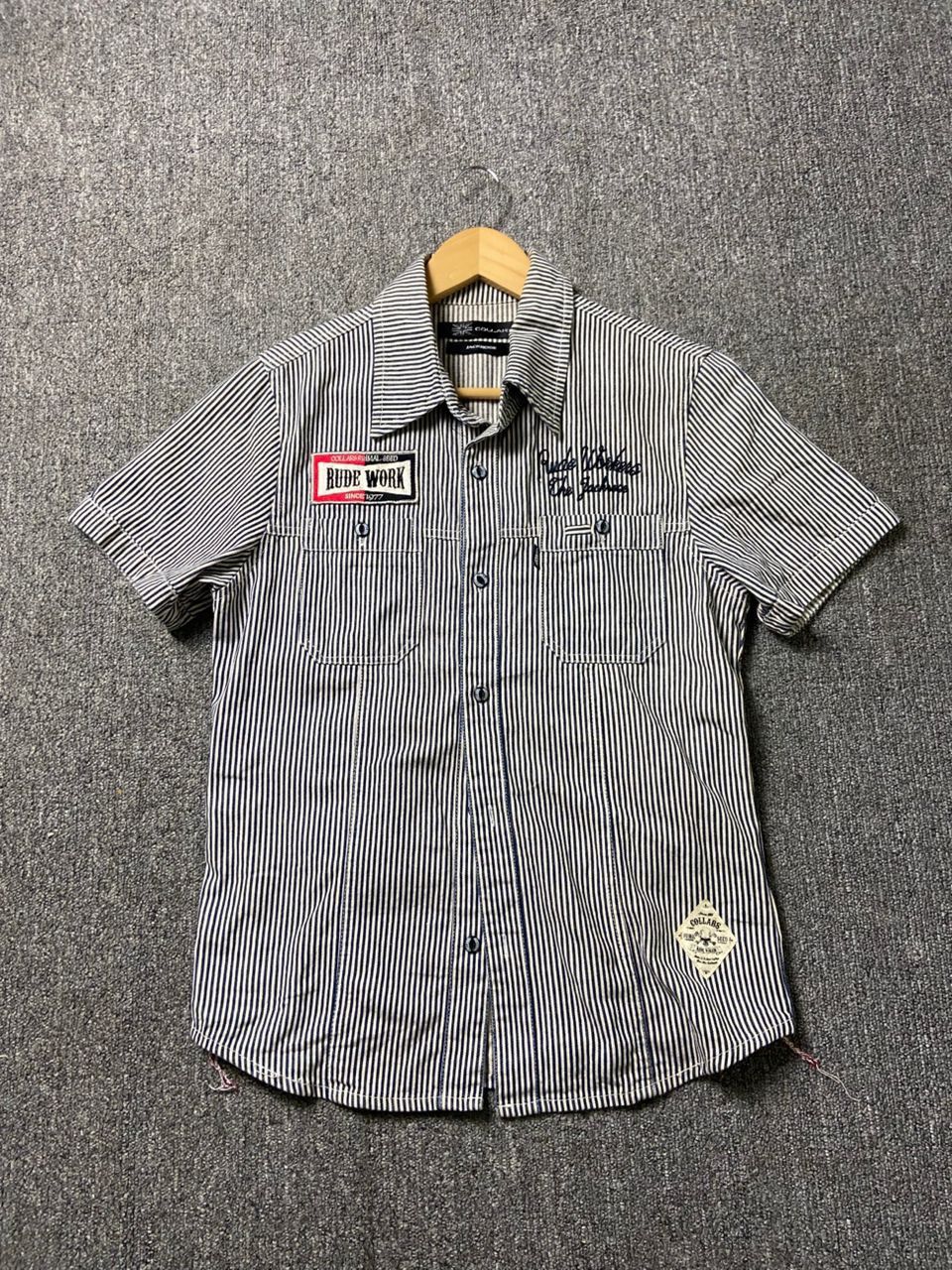 JACKROSE JACKROSE Collars Brand Stripe Workwear Shirt (187) Size US M / EU 48-50 / 2 - 1 Thumbnail