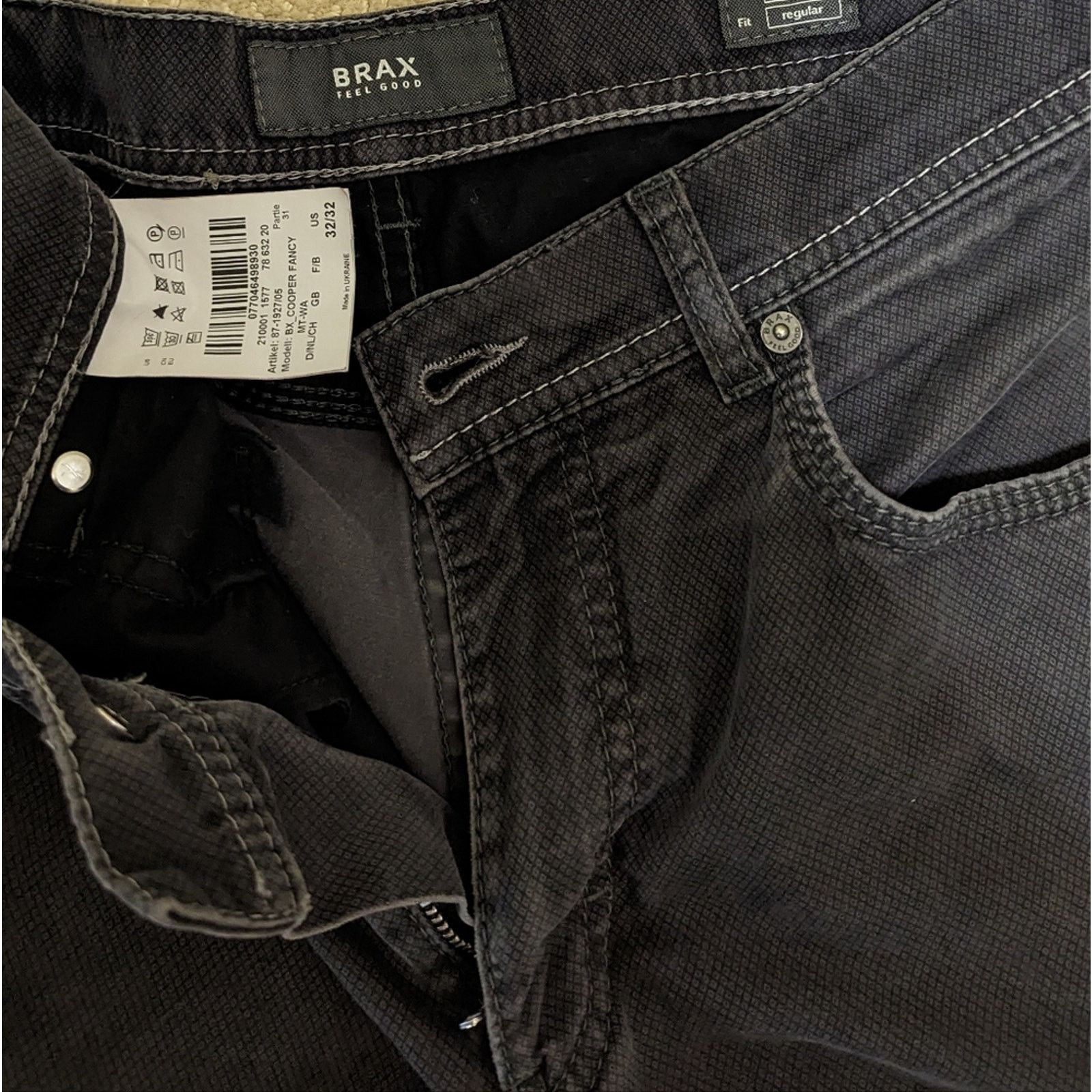 BRAX brax men's cooper regular fancy trousers w32, inseam 28 Size US 32 / EU 48 - 3 Thumbnail