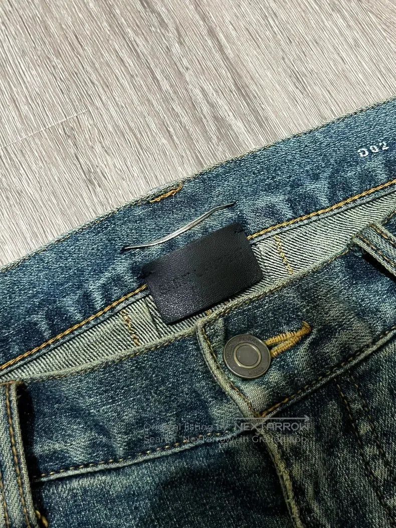 Saint Laurent Paris Saint Laurent D02 Yellow Clay Blue Denim Jeans. Size US 30 / EU 46 - 3 Thumbnail
