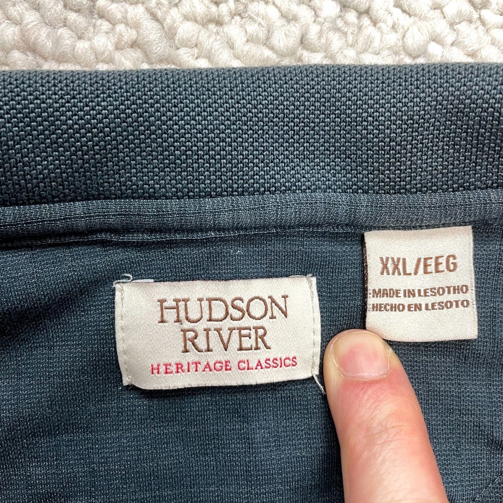 Hudson Hudson River Polo Shirt Mens 2XL Gray Solid Short Sleeve Polo Top Golf Rugby Heritage Classics Vintage: No Size US XXL / EU 58 / 5 - 2 Thumbnail