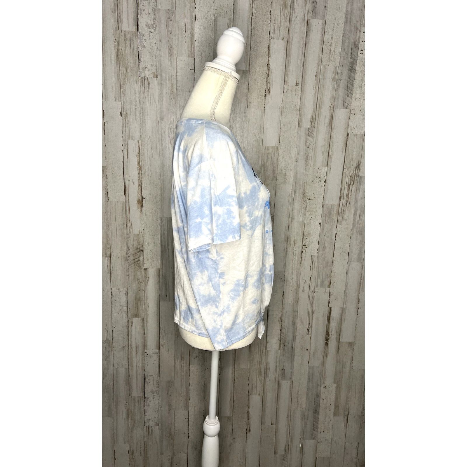 Disney Disney Lilo & Stitch Womens XL Blue Graphic Tie-Dye Crop Top Size XL / US 12-14 / IT 48-50 - 2 Thumbnail