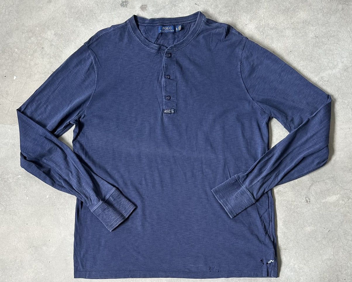 Polo Ralph Lauren VINTAGE POLO RALPH LAUREN WELL FADED LONG SLEEVE BUTTON TEE Size US L / EU 52-54 / 3 - 1 Thumbnail