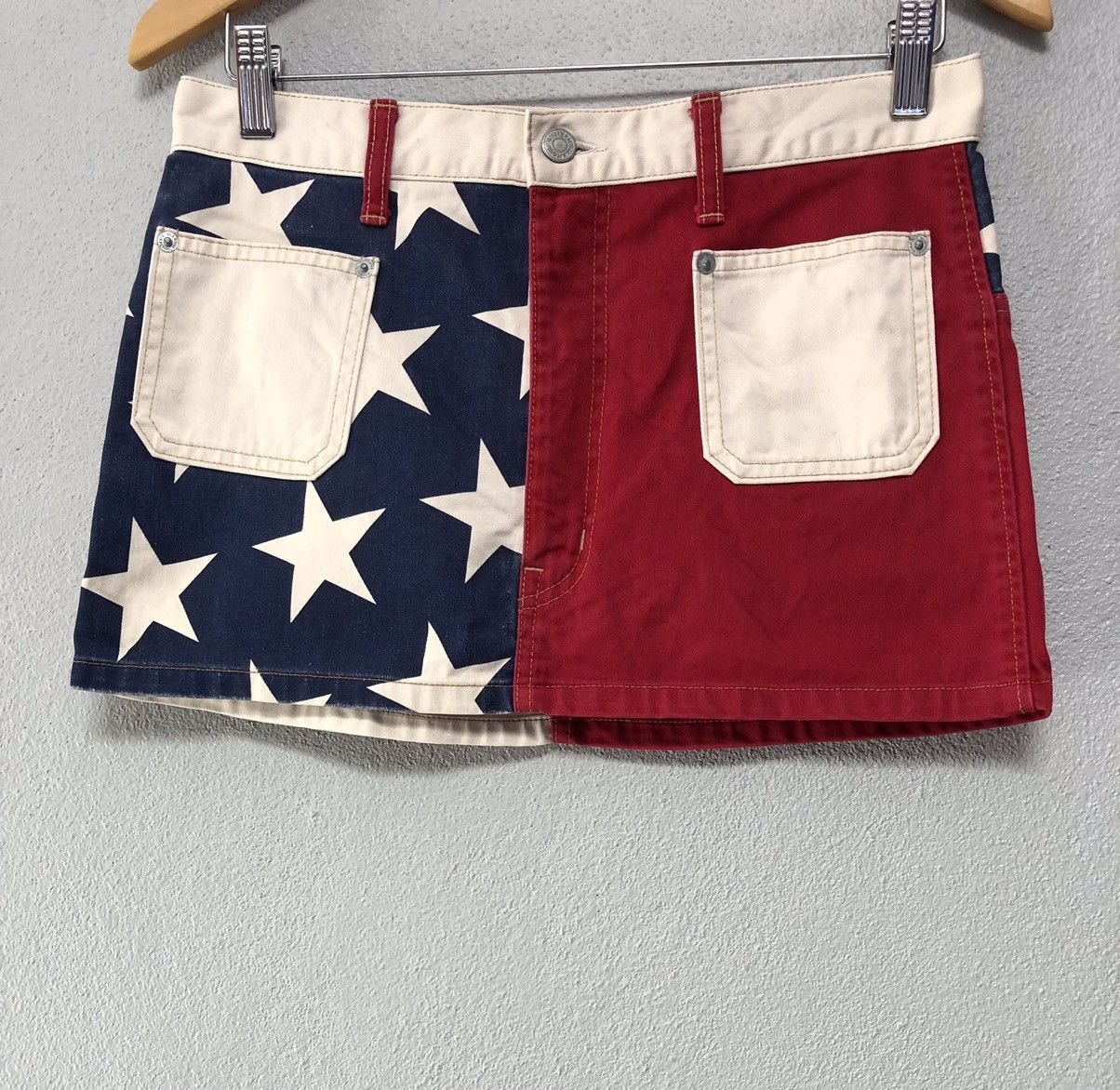 Hysteric Glamour Hysteric Glamour Patchwork Denim Skirt American Flag Star Size 29" - 4 Thumbnail