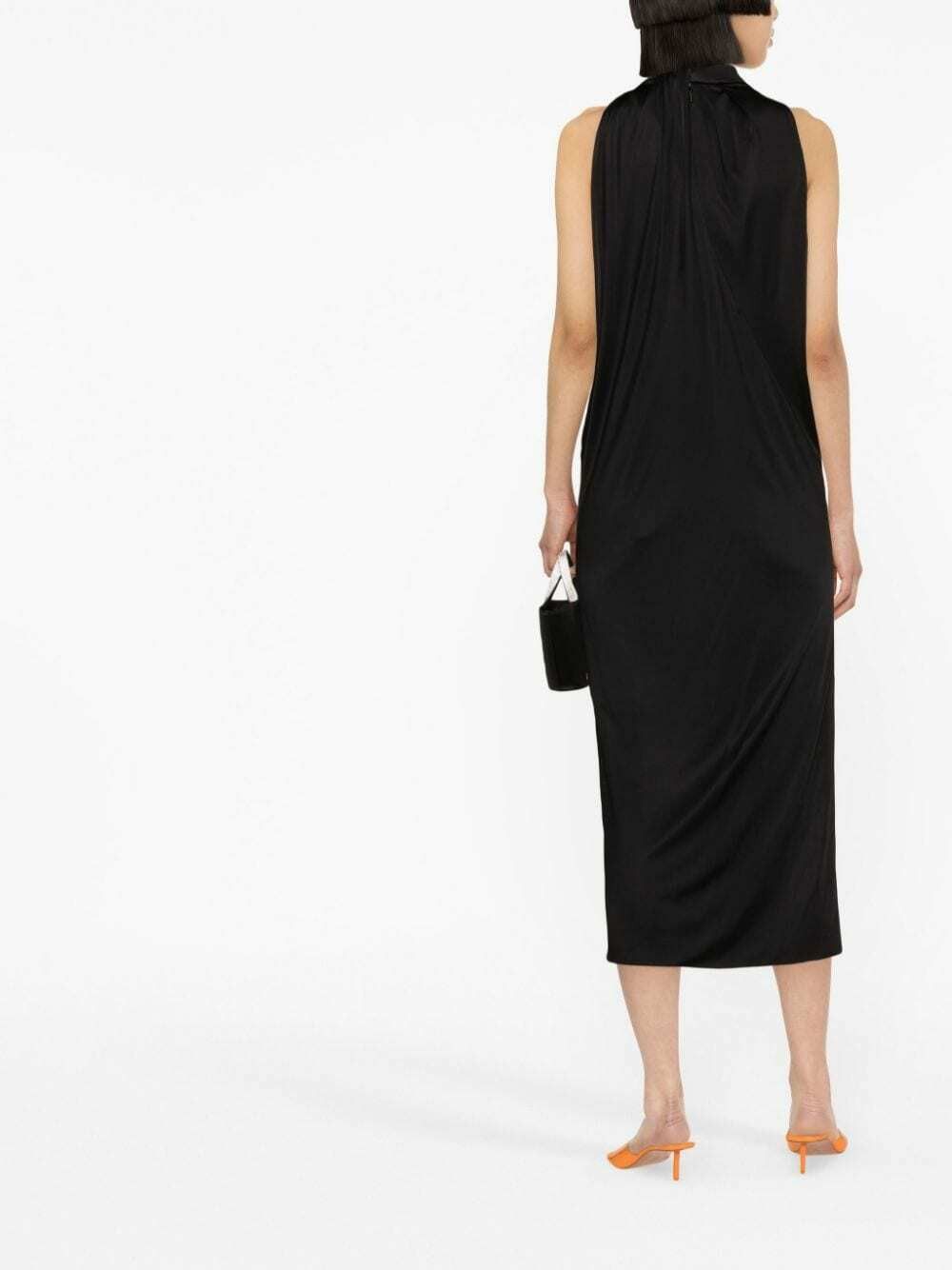Versace o1y0226 Midi Dress in Black Size XS / US 0-2 / IT 36-38 - 4 Thumbnail