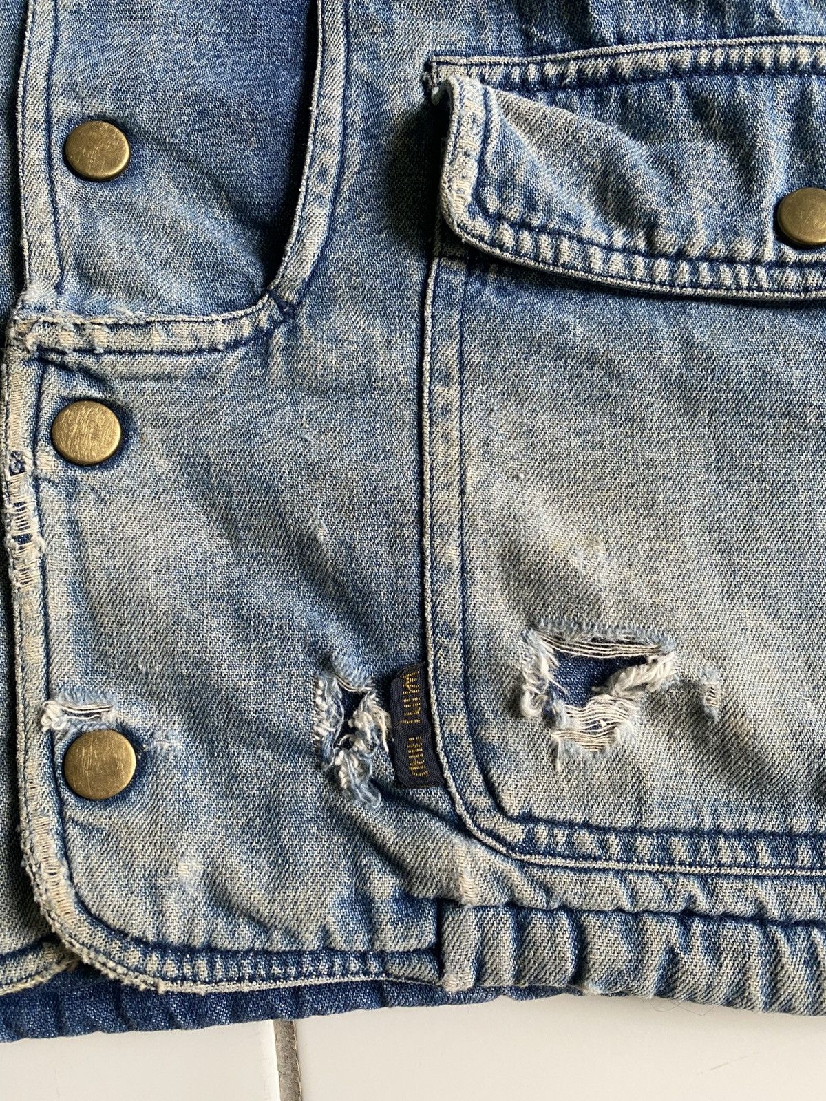 Japanese Brand × Vintage Vintage white bird jeans Sherpa tactical jacket Size US M / EU 48-50 / 2 - 4 Thumbnail