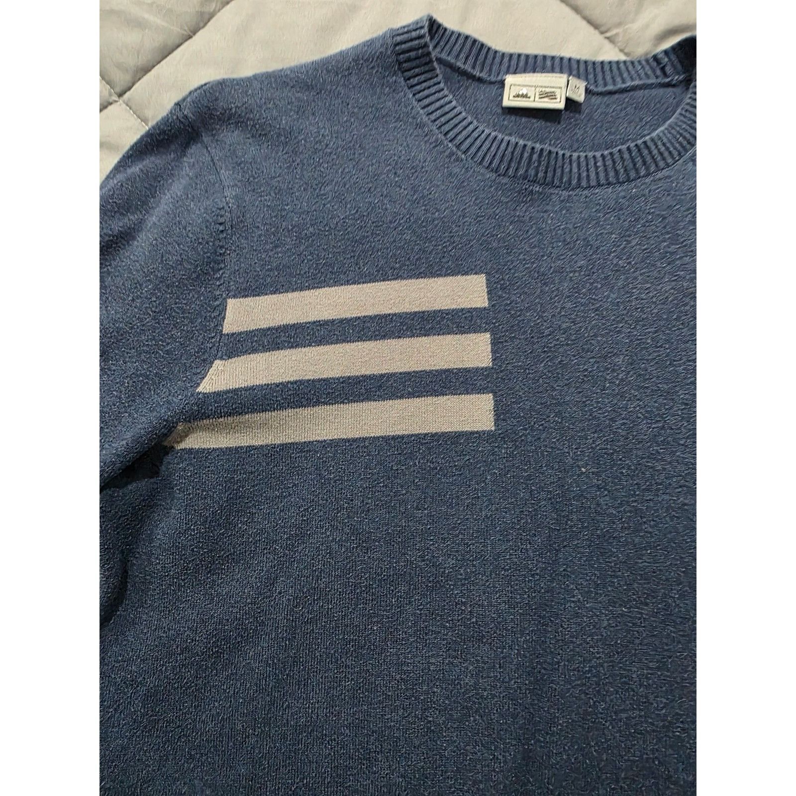 Adidas Adidas Men's sz Medium Blue & Gray Crew Neck Long Sleeve Kni Size US M / EU 48-50 / 2 - 2 Thumbnail